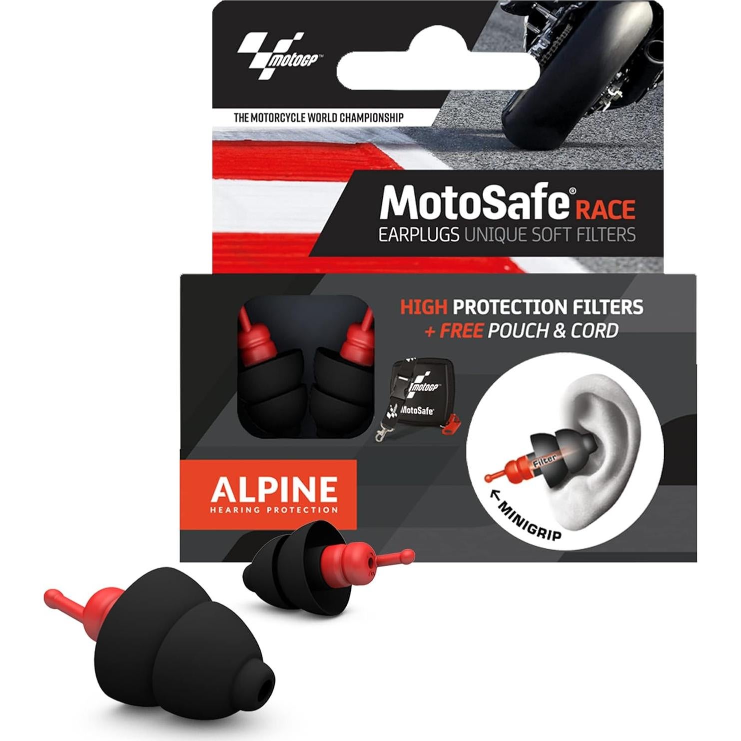 Tapones para Oídos MotoSafe Alpine MotoGP - Reducción 20dB