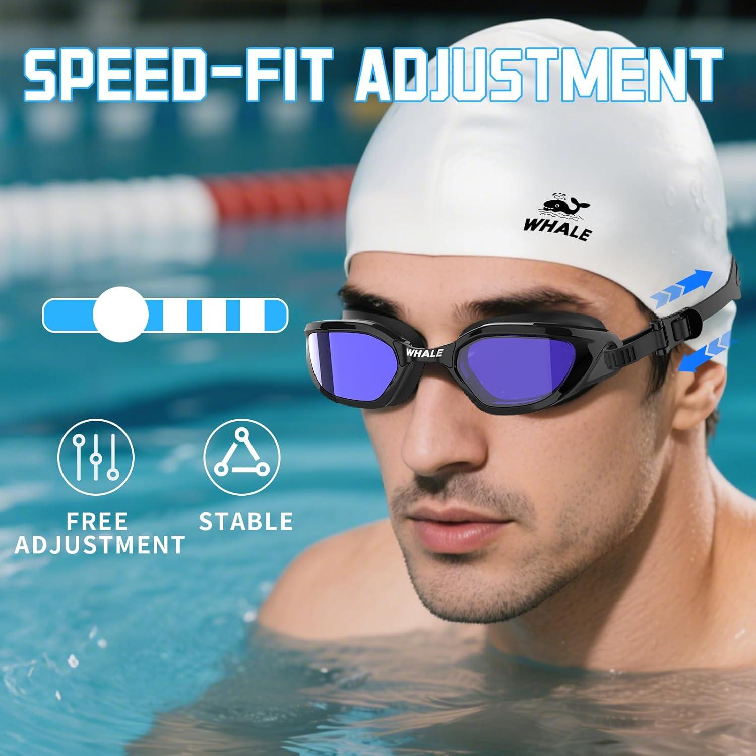 Gafas de natación Whale polarizadas UV400 antiempañante para adultos