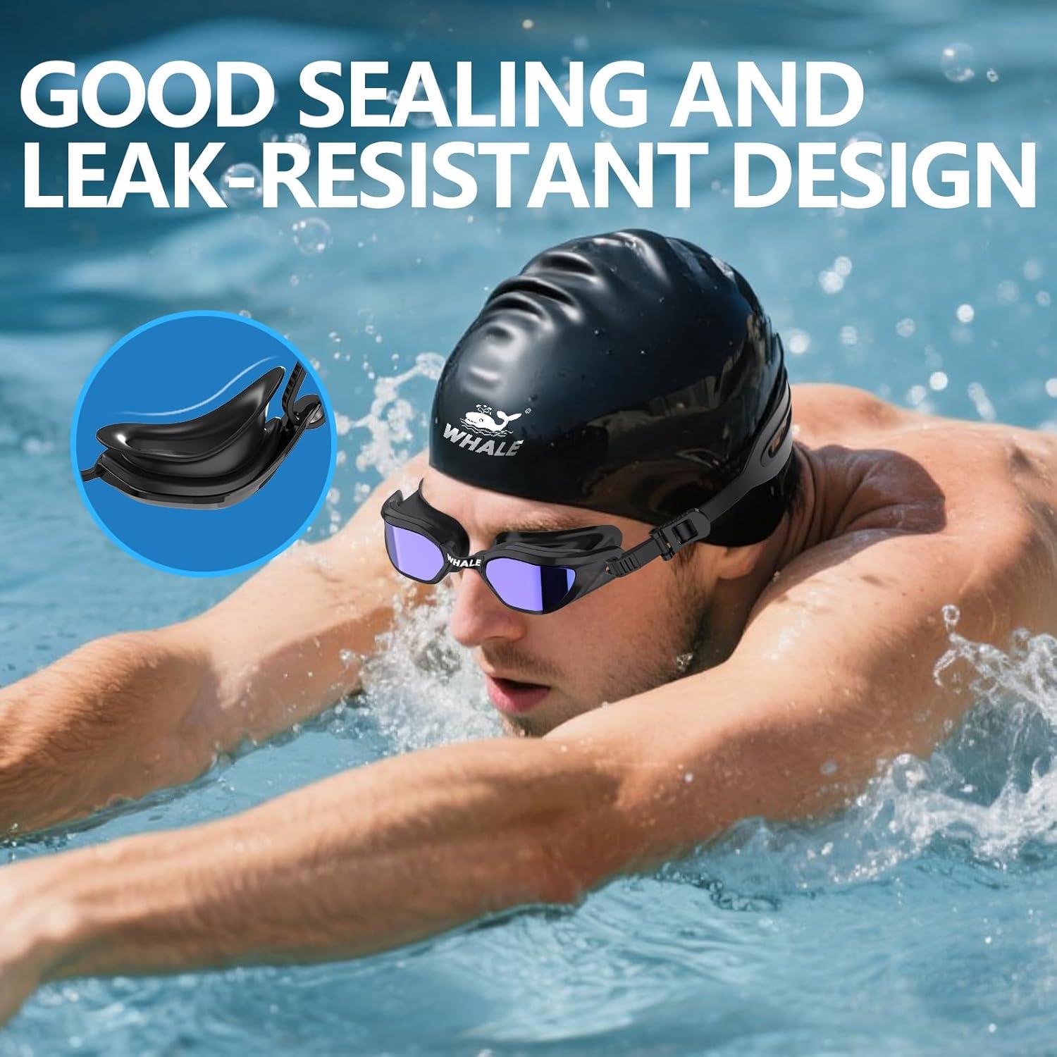 Gafas de natación Whale polarizadas UV400 antiempañante para adultos