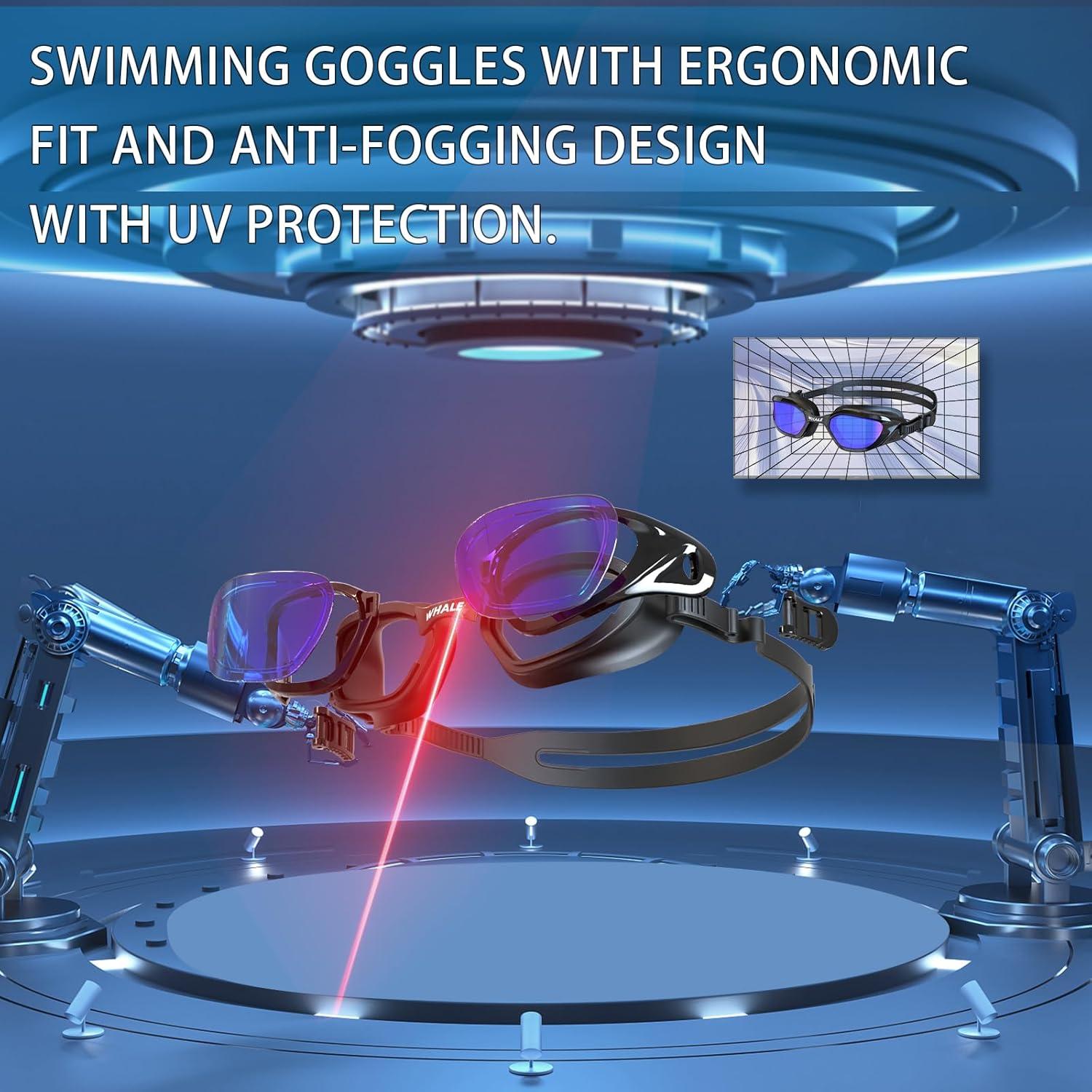 Gafas de natación Whale polarizadas UV400 antiempañante para adultos