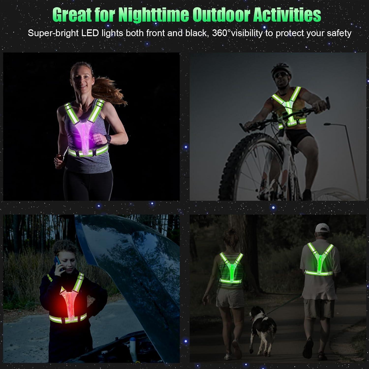 Chaleco Reflectante LED SAWNZC Ajustable para Correr 5 Colores