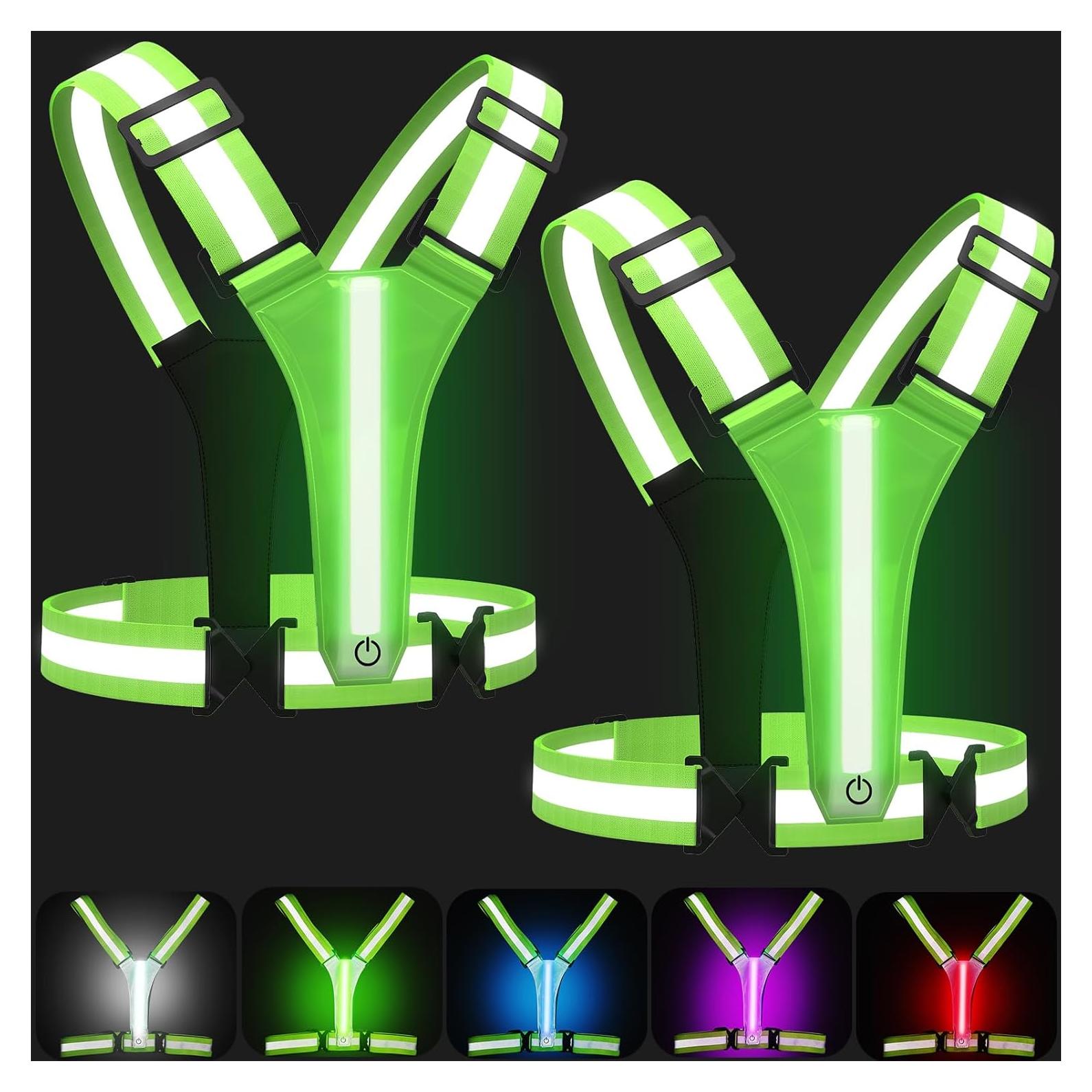 Chaleco Reflectante LED SAWNZC Ajustable para Correr 5 Colores