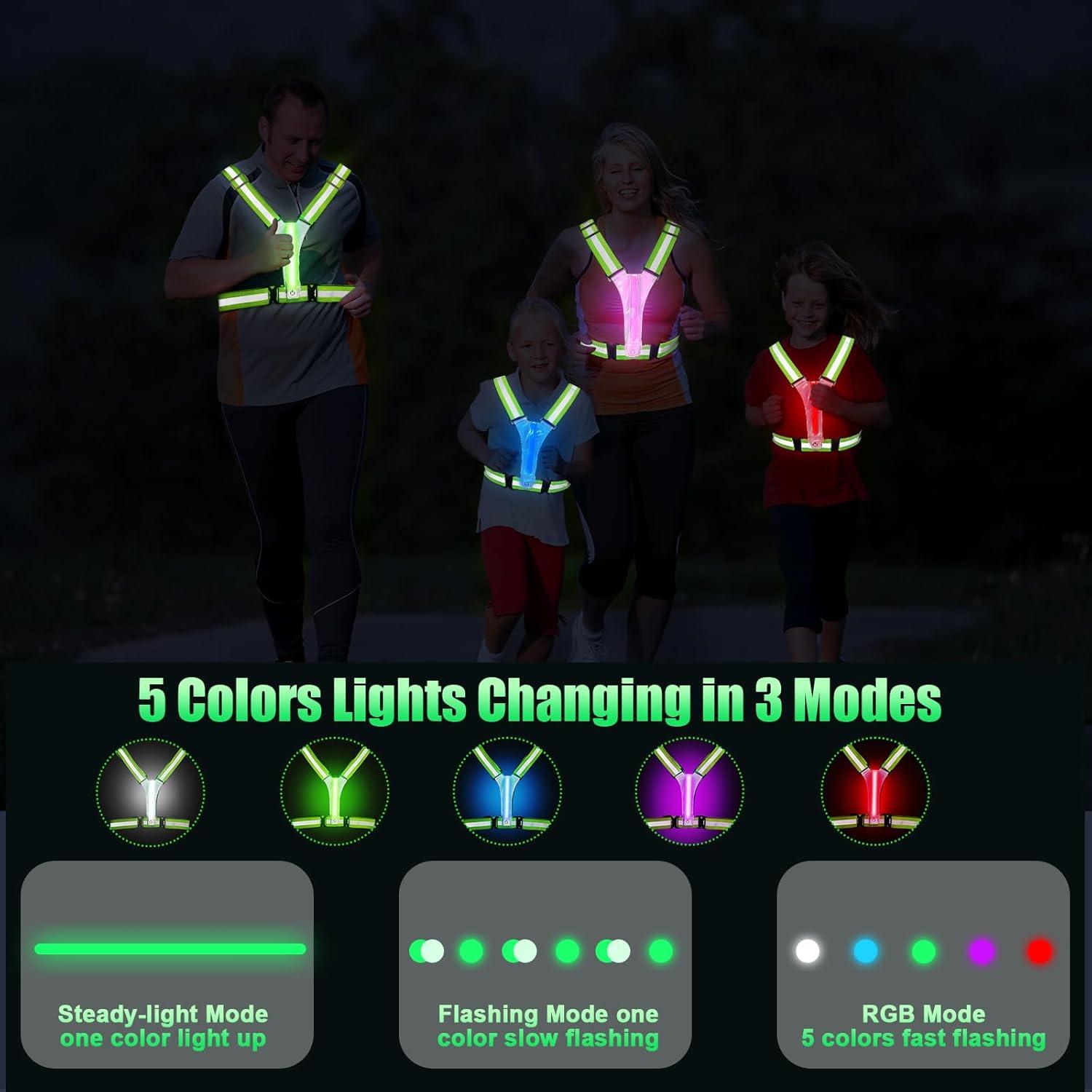 Chaleco Reflectante LED SAWNZC Ajustable para Correr 5 Colores