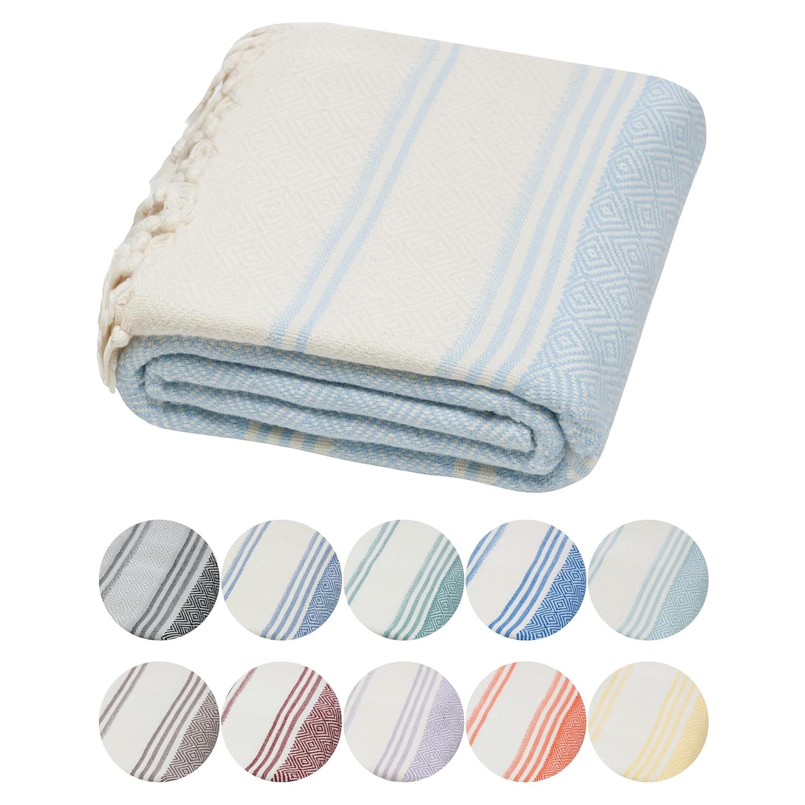 Toalla de baño y playa DEMMEX de algodón turco orgánico 180x91 cm