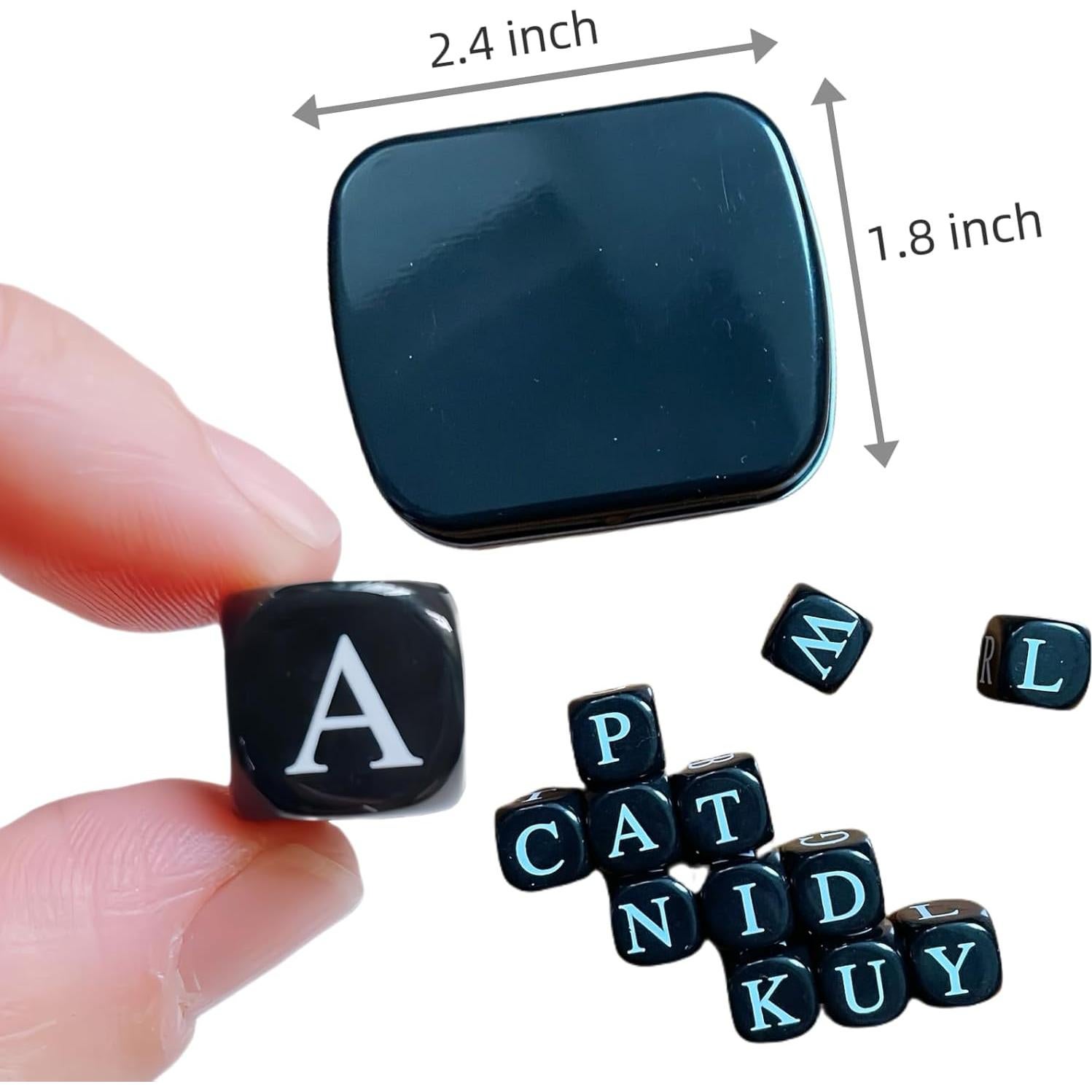 Juego de Dados de Sopa de Letras TianChenNO - Negro - 12 Letras