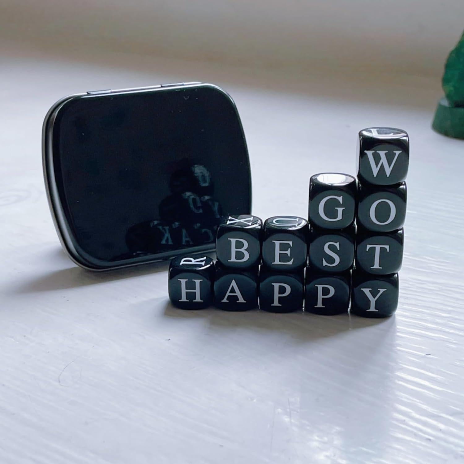 Juego de Dados de Sopa de Letras TianChenNO - Negro - 12 Letras