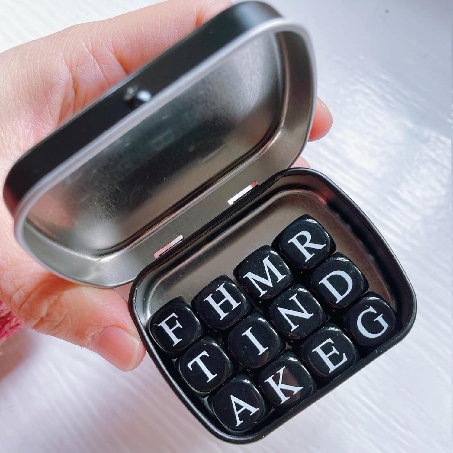 Juego de Dados de Sopa de Letras TianChenNO - Negro - 12 Letras