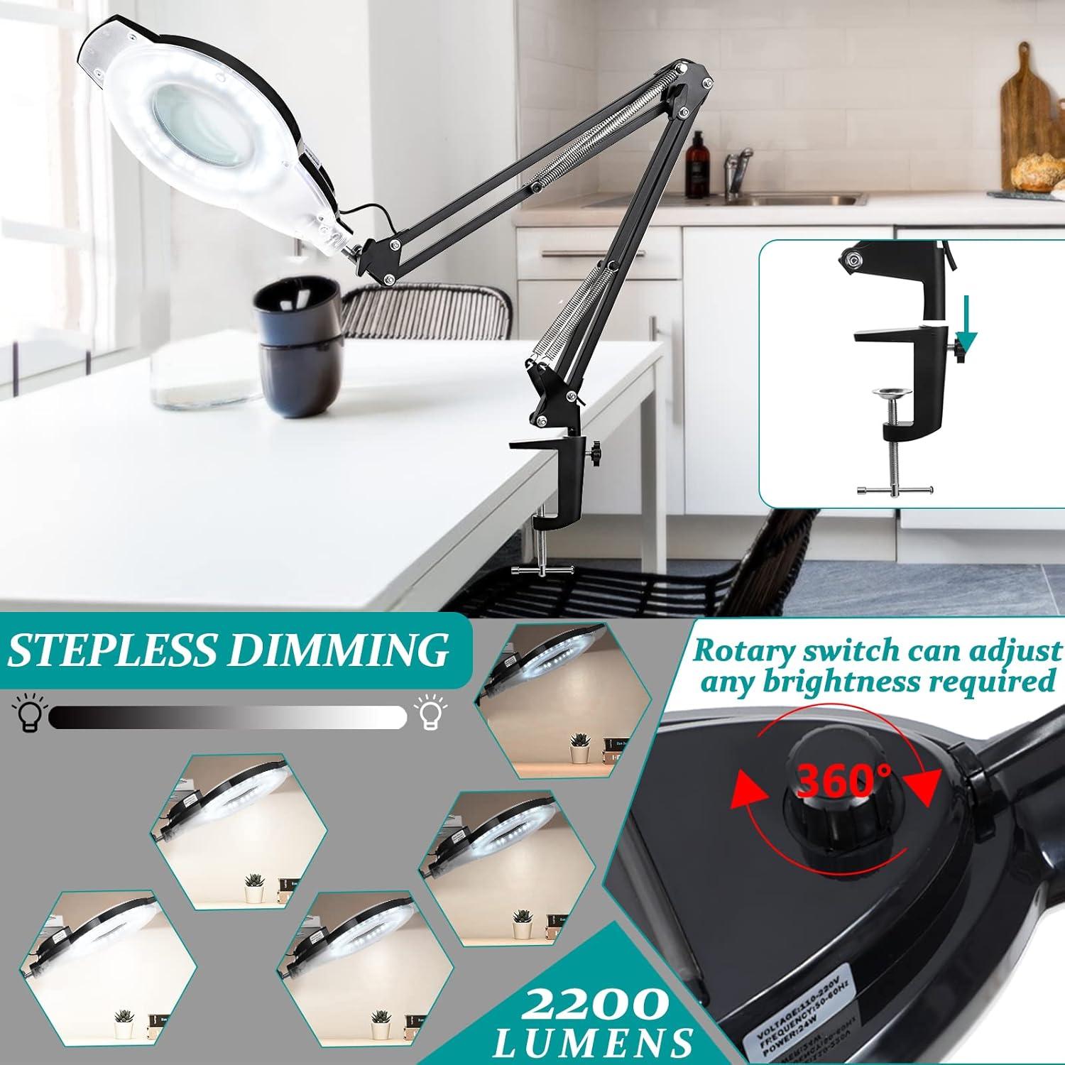 Lupa de Aumento 10X con Luz LED NUEYiO 4.2" (10.67 cm) Ajustable