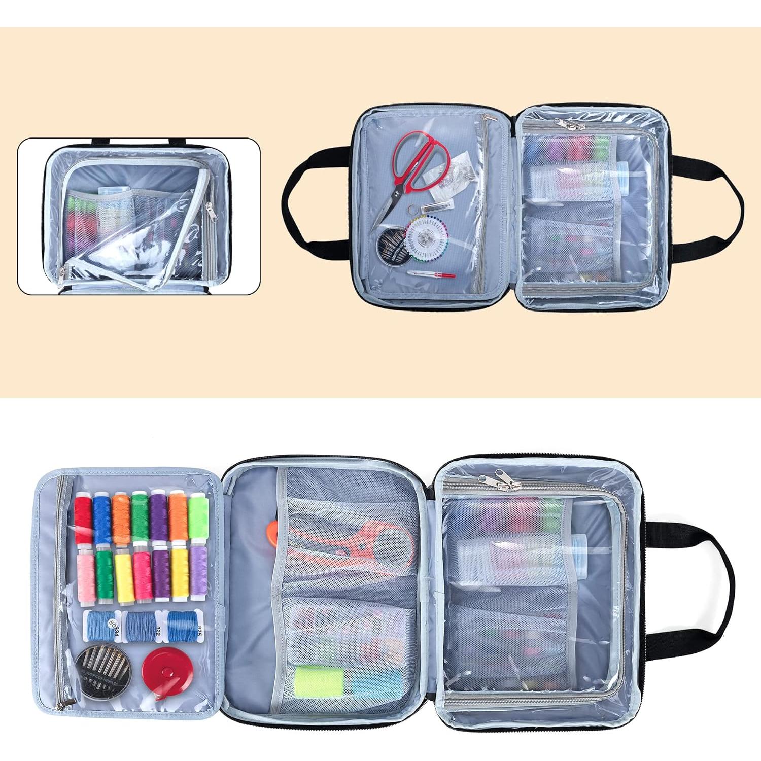 Organizador de Costura Luxja Grande Gris 3 Secciones Plegable