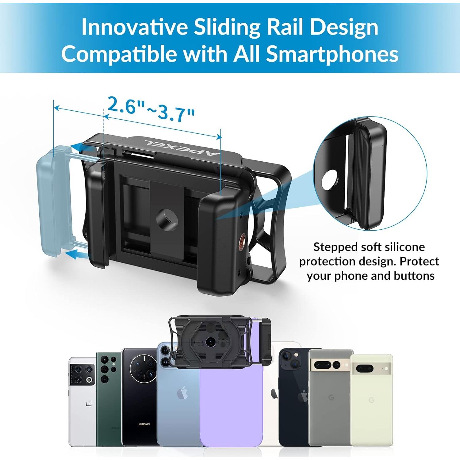 Adaptador de Teléfono APEXEL F002-B con Control Remoto Bluetooth