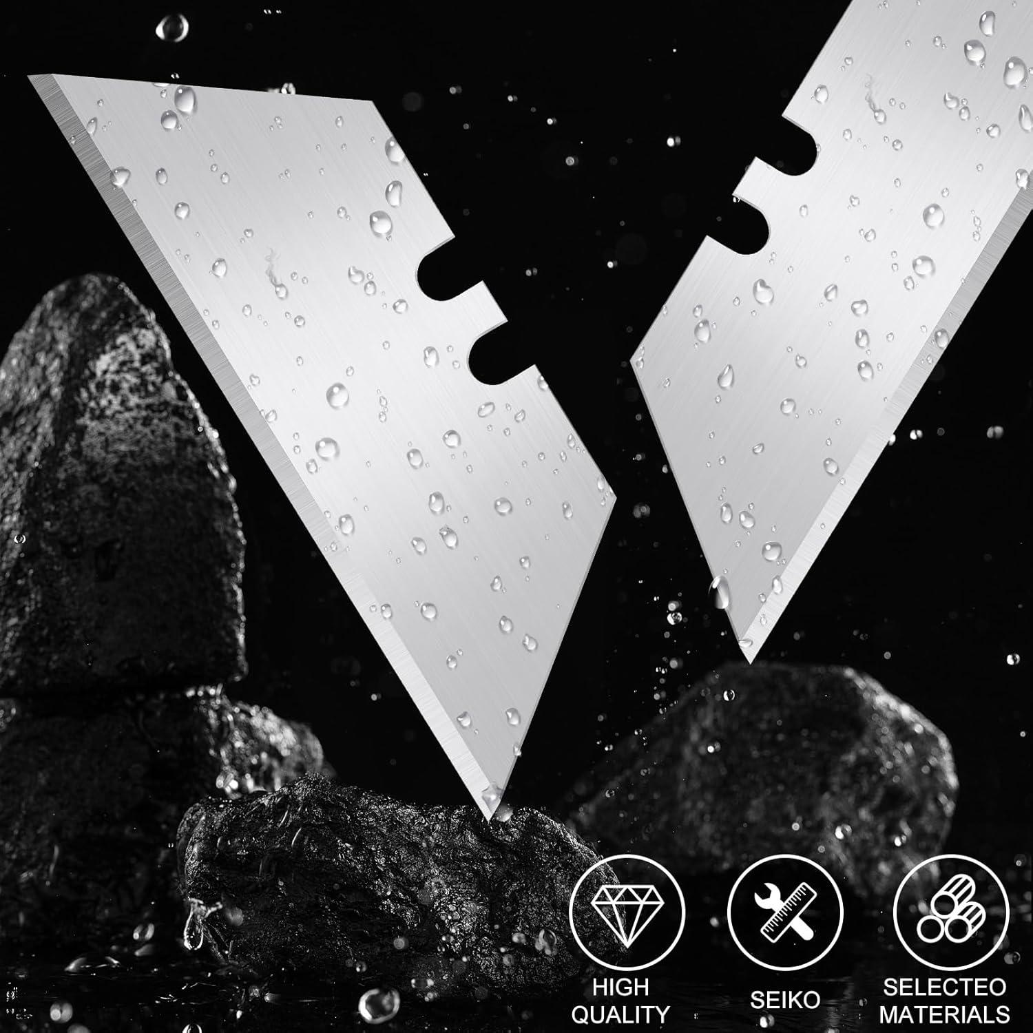 Cuchillas de Utilidad Romeda 100 Pcs Acero SK5 Afiladas