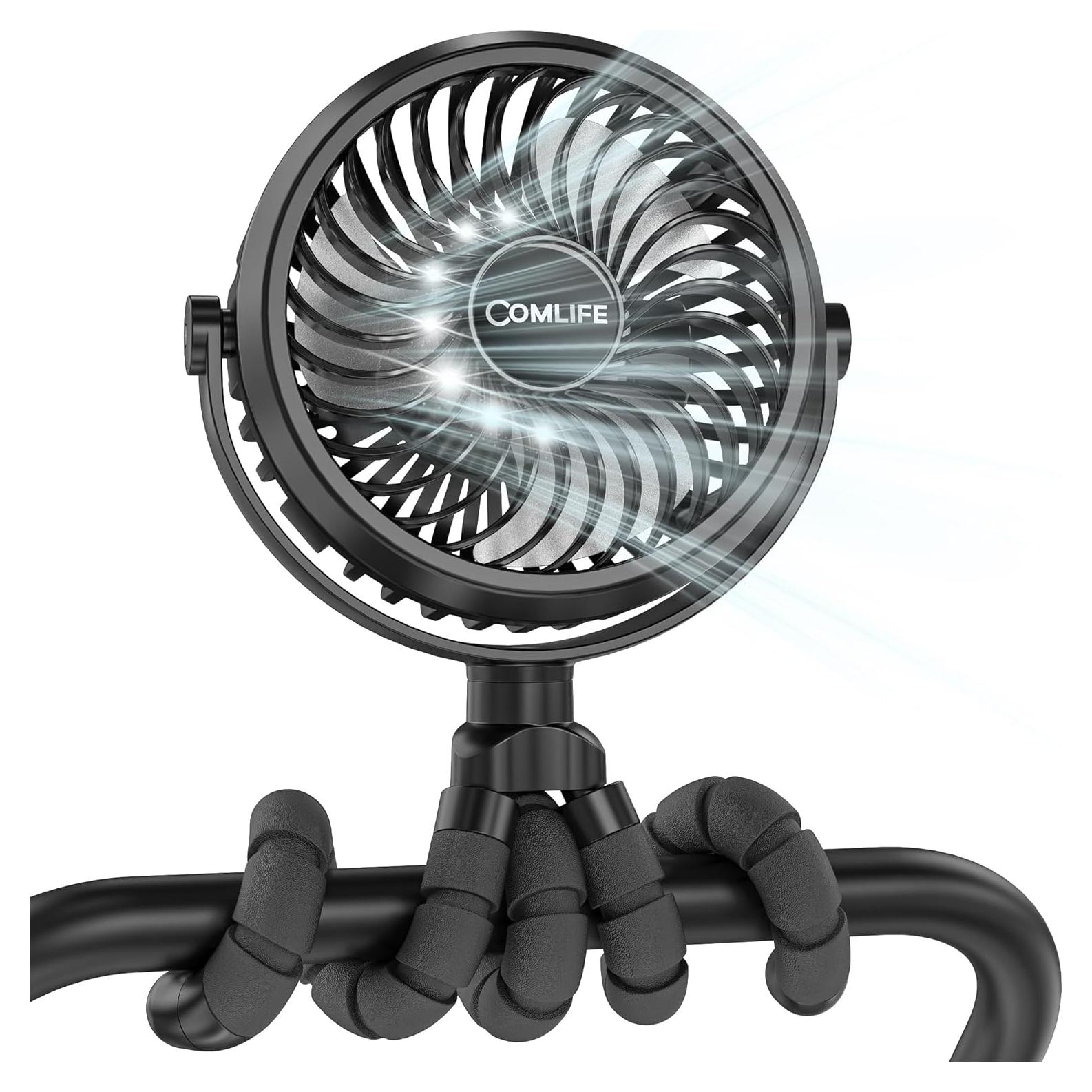 Ventilador de Cochecito COMLIFE D07 con Luz LED y Batería