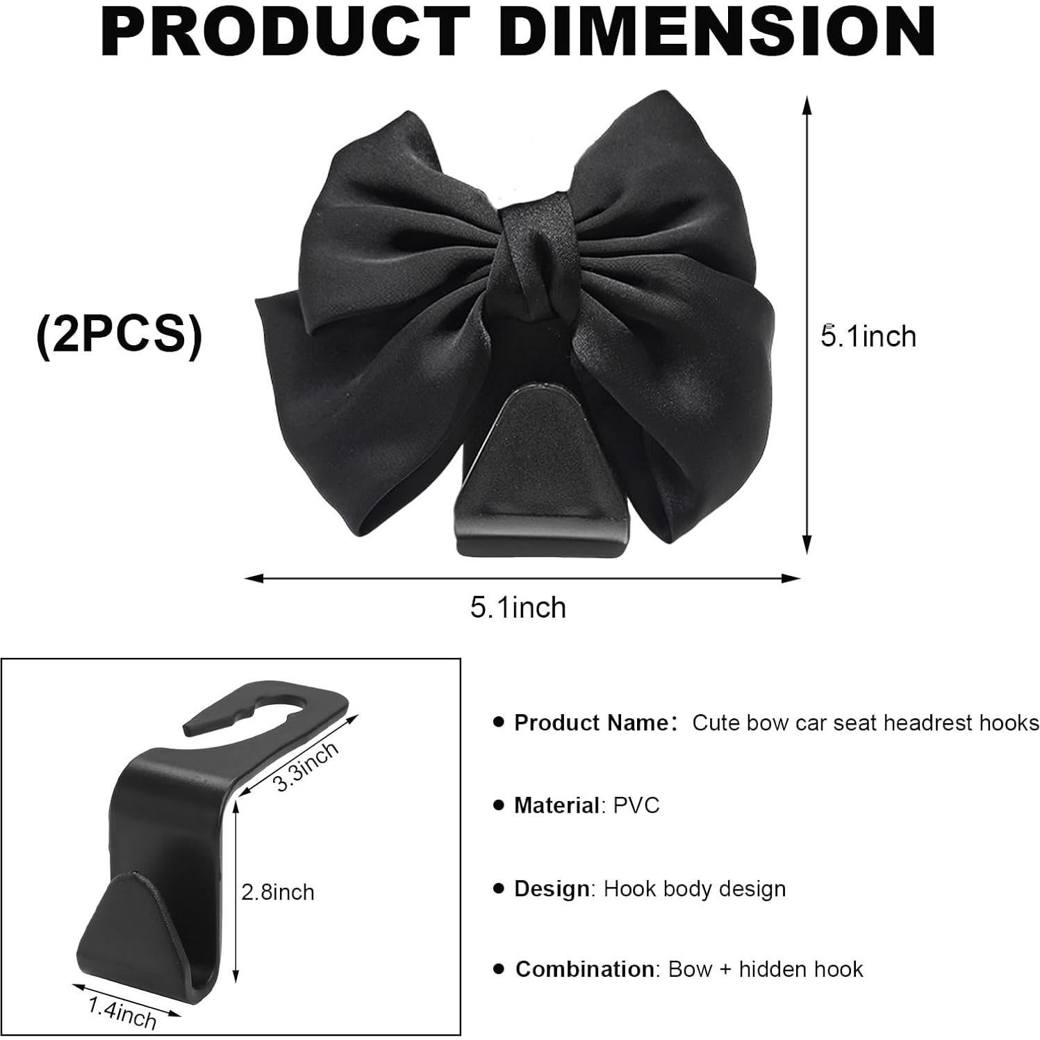 Ganchos para Reposacabezas de Coche DXNQ 2 PCS Negro PVC