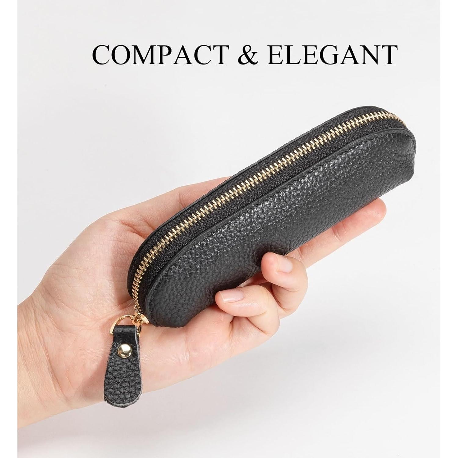 Monedero de Cuero Negro Grande - Billetera Compacta Unisex