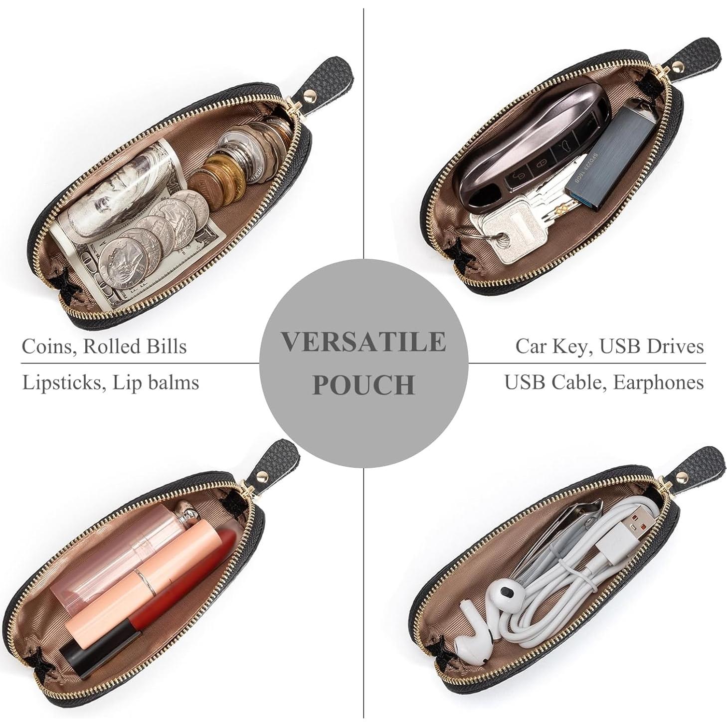 Monedero de Cuero Negro Grande - Billetera Compacta Unisex