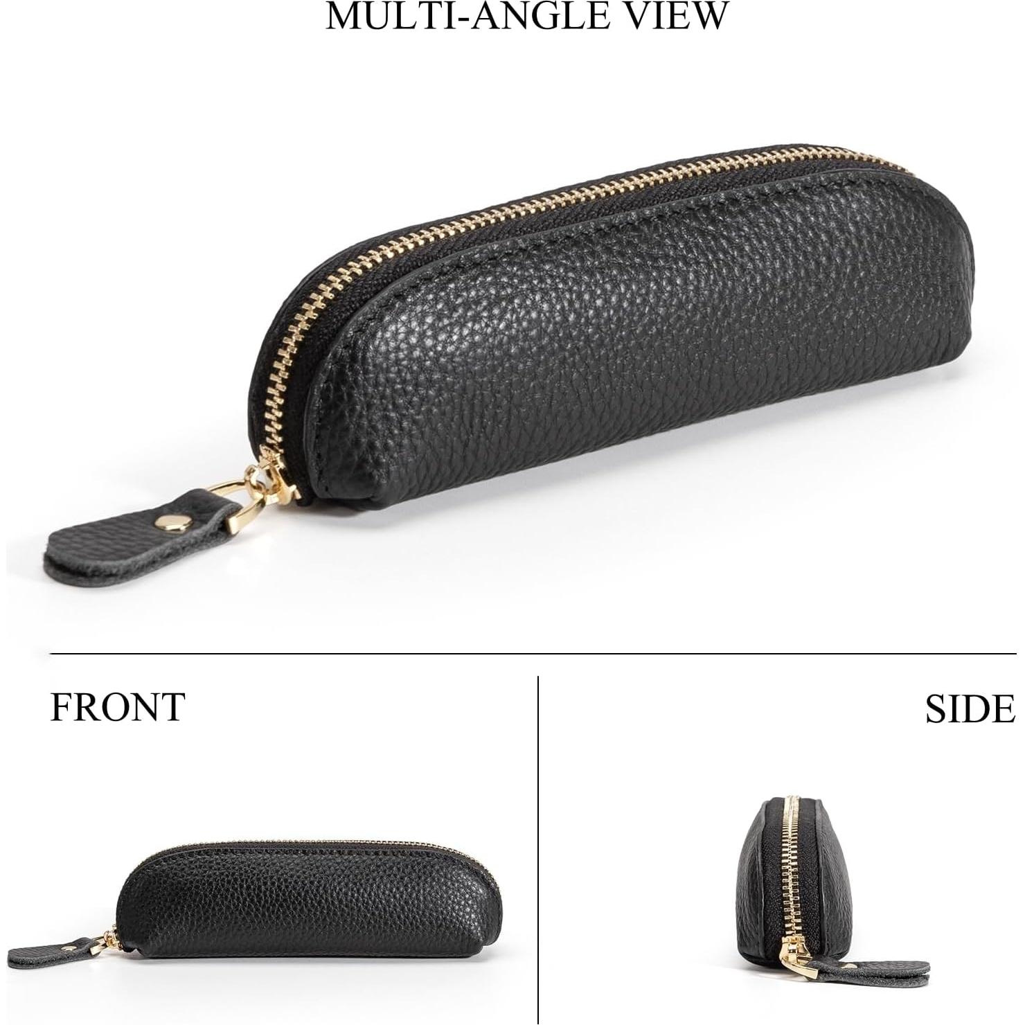 Monedero de Cuero Negro Grande - Billetera Compacta Unisex