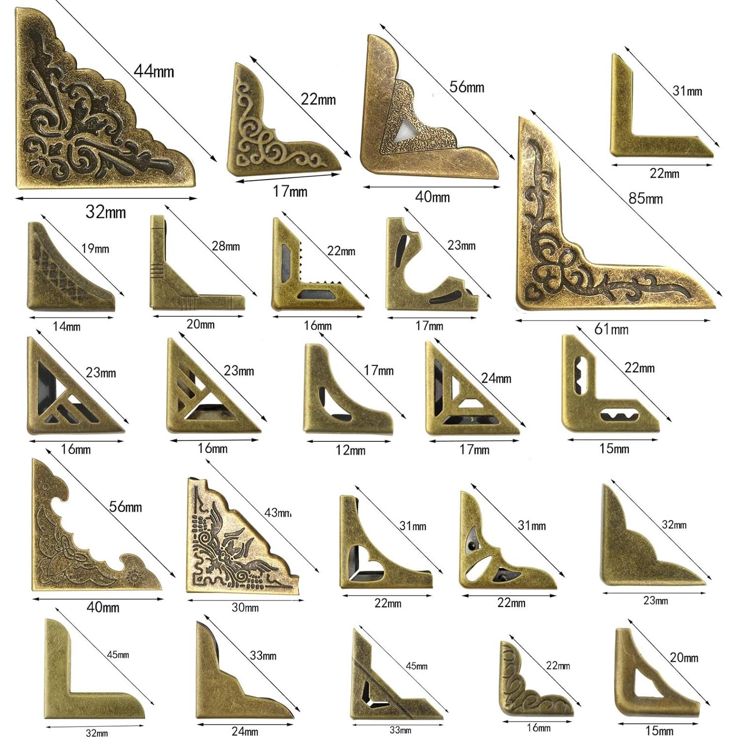 96 Protectores de Esquinas de Metal Vintage Aynaxcol