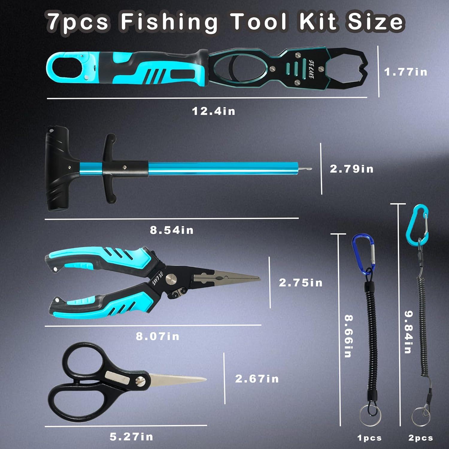 Kit de Herramientas de Pesca Selake 7 Piezas Aluminio Azul