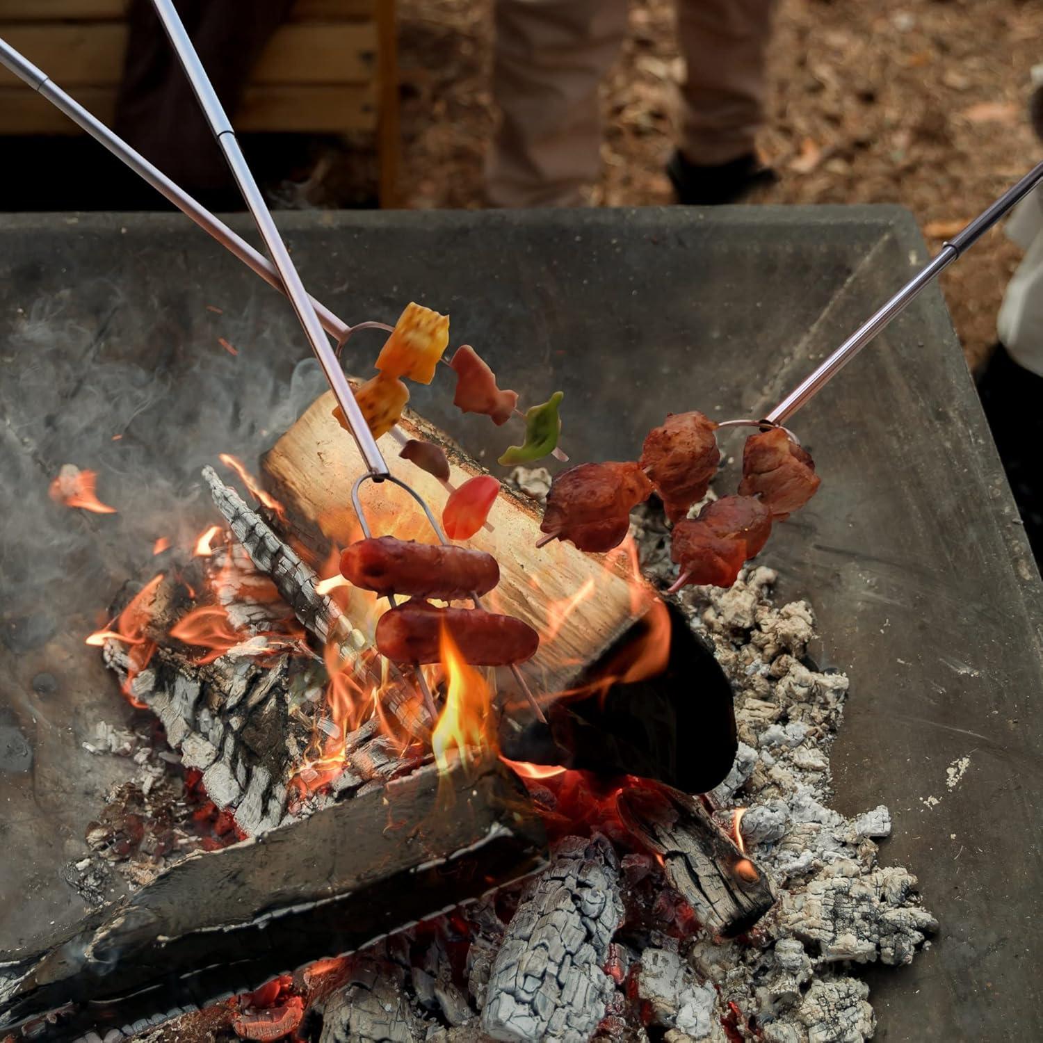 Palos de Asar Hot Dog RAOMEIDE 81.28 cm Acero Inoxidable (2 Pzs)