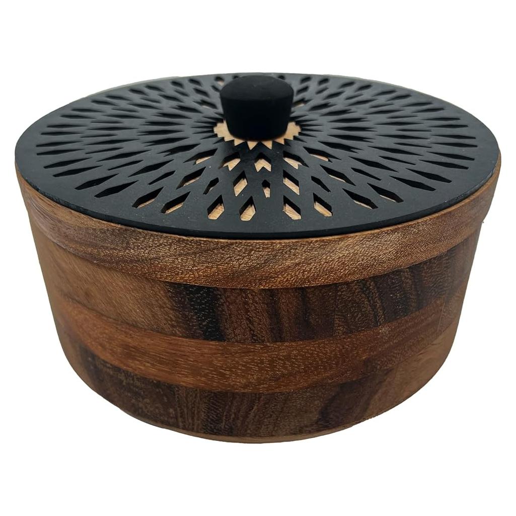 Calentador de Tortillas de Madera de Parota HASTA LA RAIZ - Mandala Negro