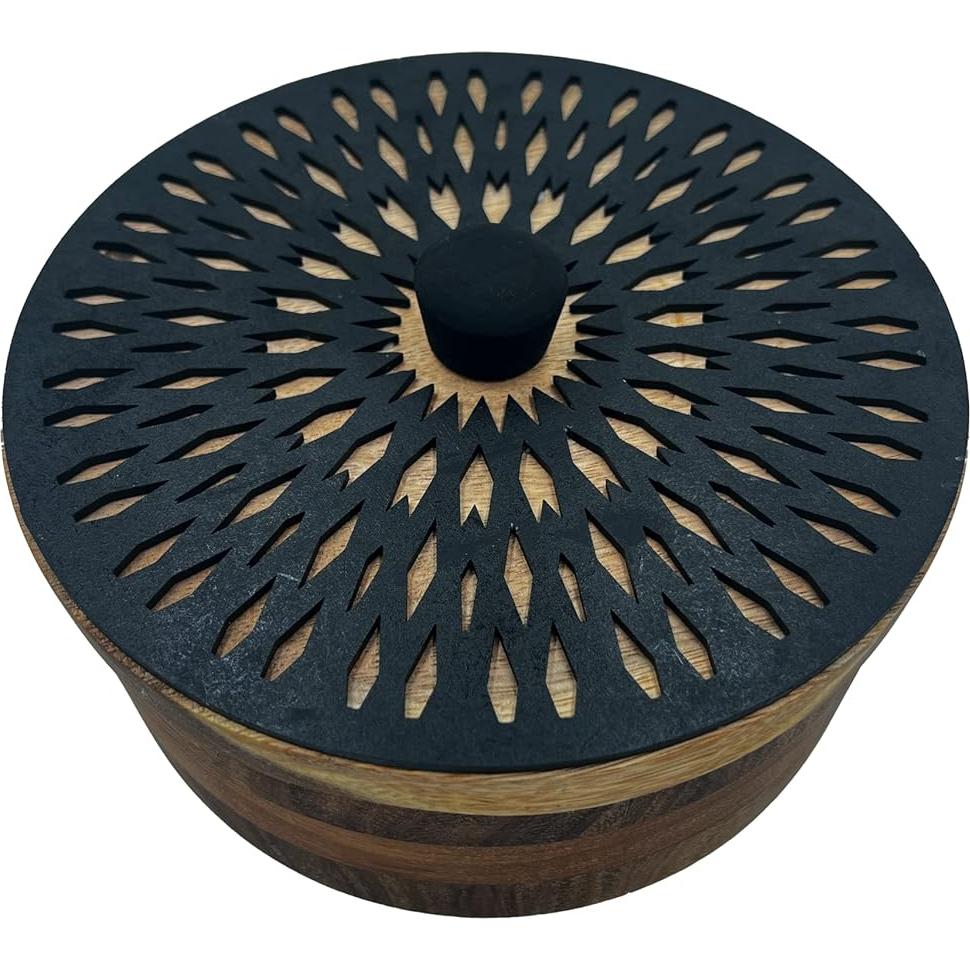 Calentador de Tortillas de Madera de Parota HASTA LA RAIZ - Mandala Negro