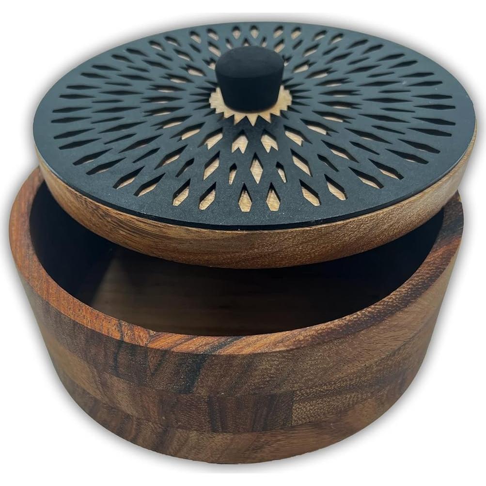 Calentador de Tortillas de Madera de Parota HASTA LA RAIZ - Mandala Negro