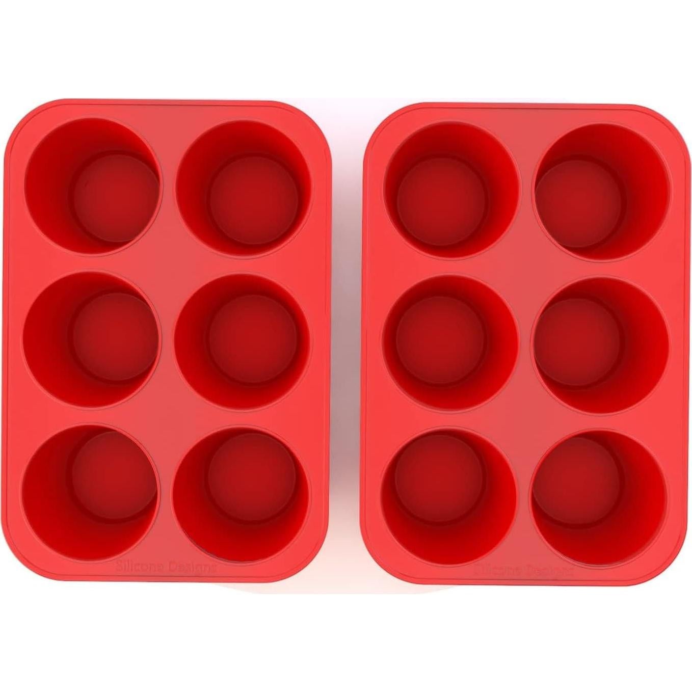 Molde de Muffin Jumbo de Silicona 6 Tazas - 2 Piezas Antiadherente