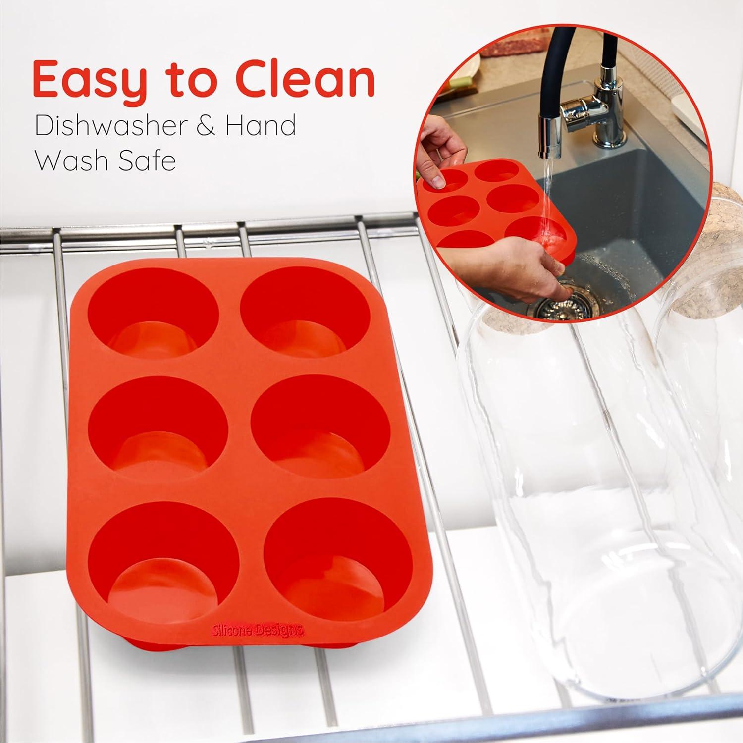 Molde de Muffin Jumbo de Silicona 6 Tazas - 2 Piezas Antiadherente