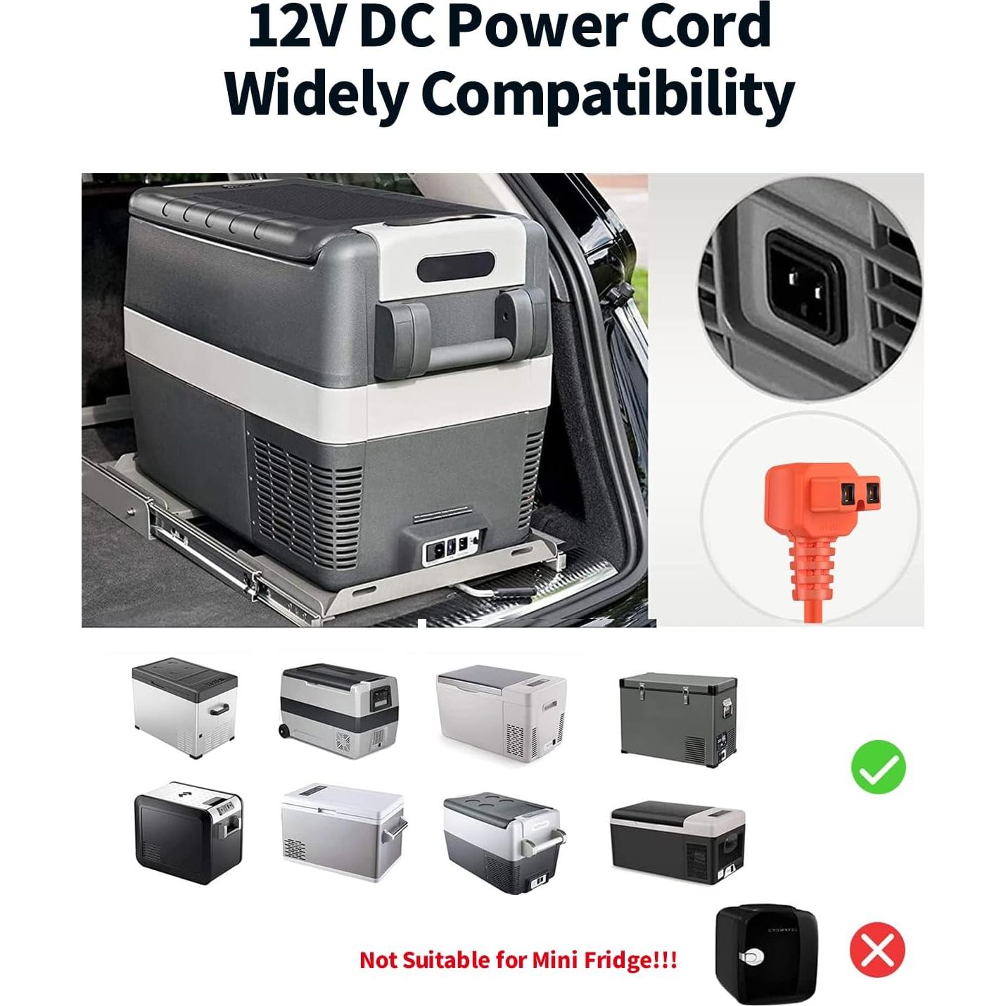 Cable de Alimentación 16AWG 12V/24V 3.5m para Refrigerador de Coche