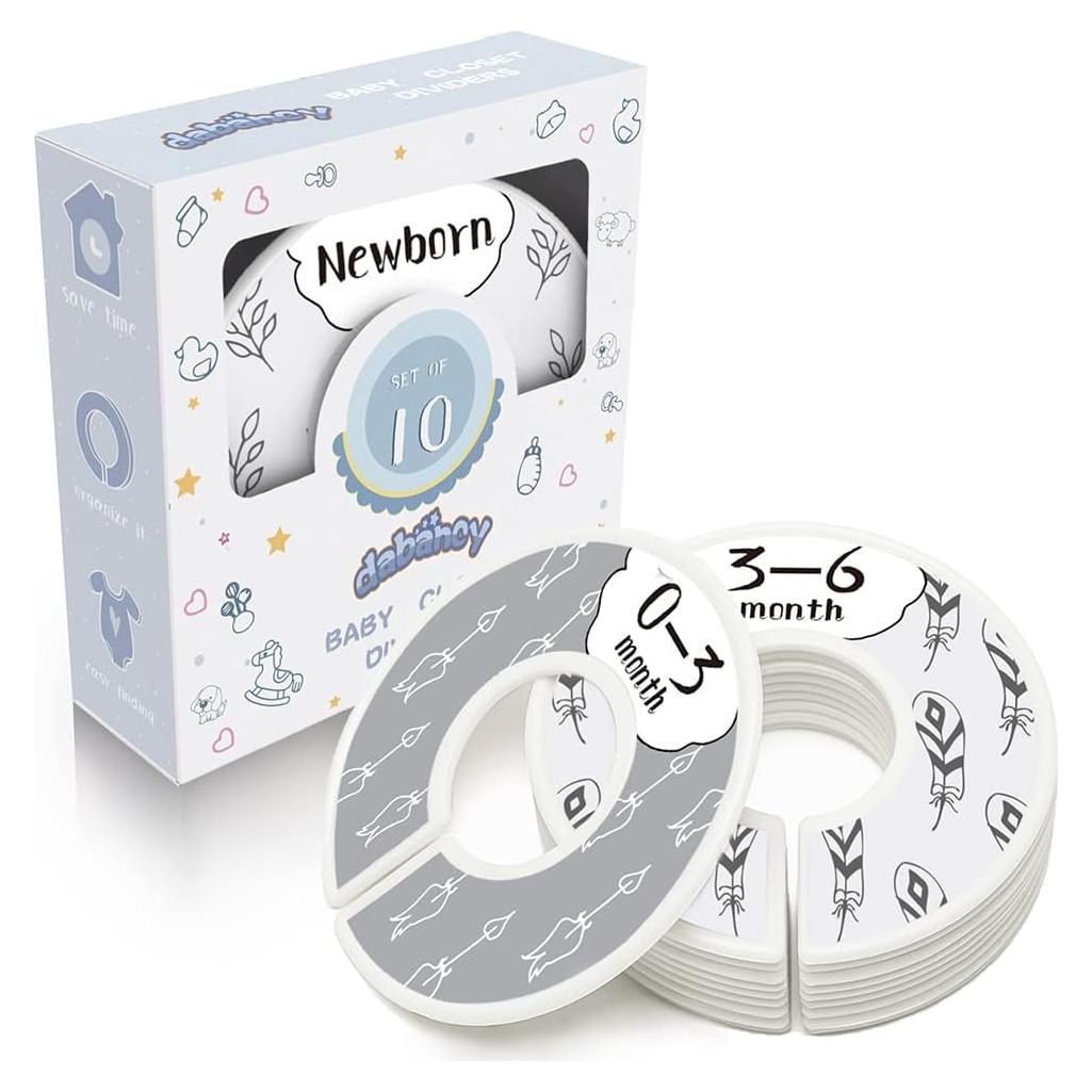 Divisores de Armario para Bebés Dabancy - Set de 10 Boho Gris