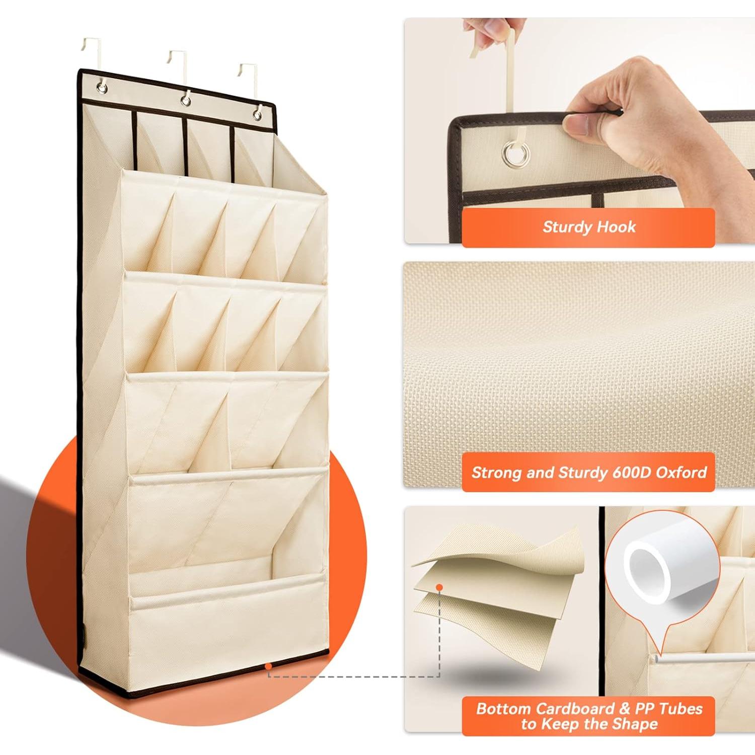 Organizador de Zapatos Colgante FENTEC Beige 15 Bolsillos