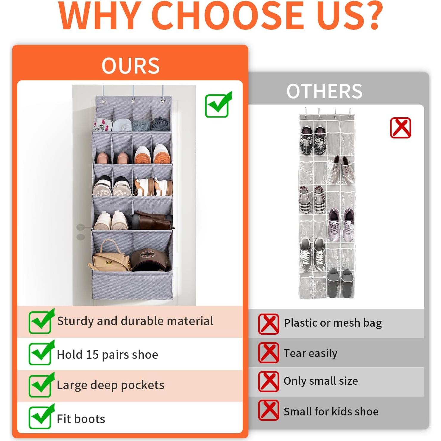 Organizador de Zapatos Colgante FENTEC Beige 15 Bolsillos