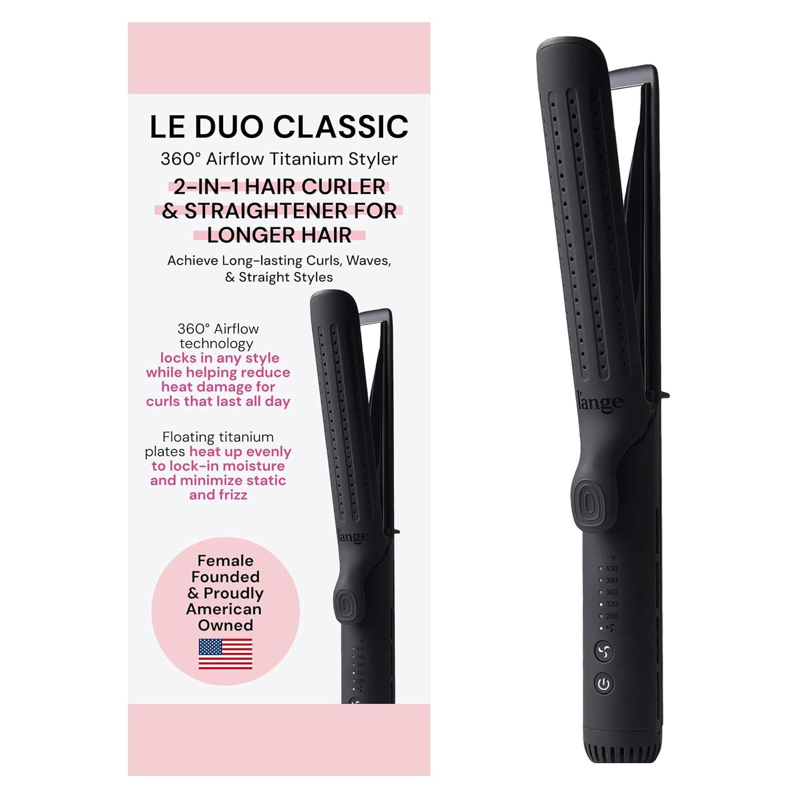 L'ANGE HAIR Le Duo Grande 360° Styler 2-en-1 Titanio Negro