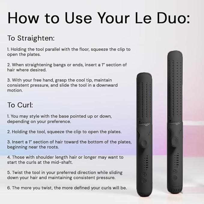 L'ANGE HAIR Le Duo Grande 360° Styler 2-en-1 Titanio Negro