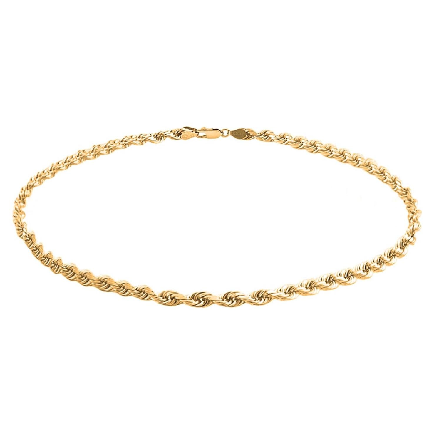Pulsera de Tobillo Savlano de Plata Esterlina 925 con Baño de Oro 18K - 22.86 cm