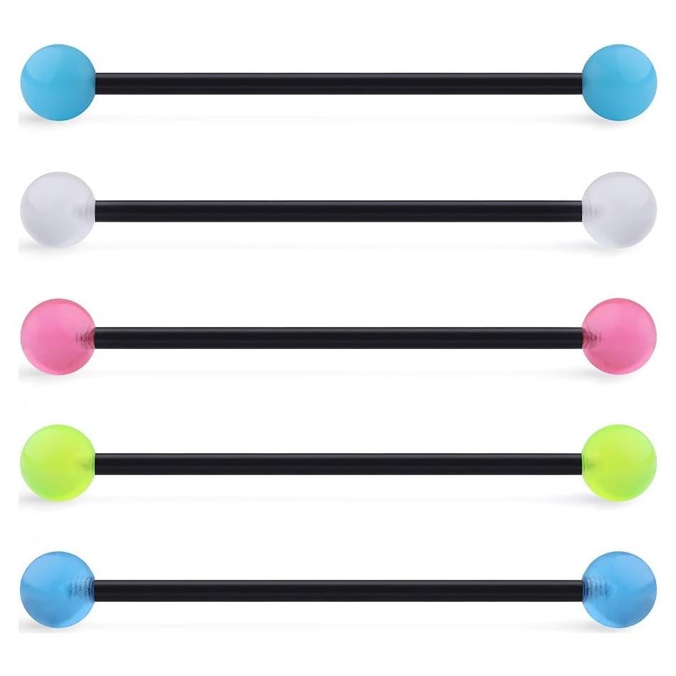 Lote de 5 Pendientes de Barra Industrial Ruifan 14G 38mm