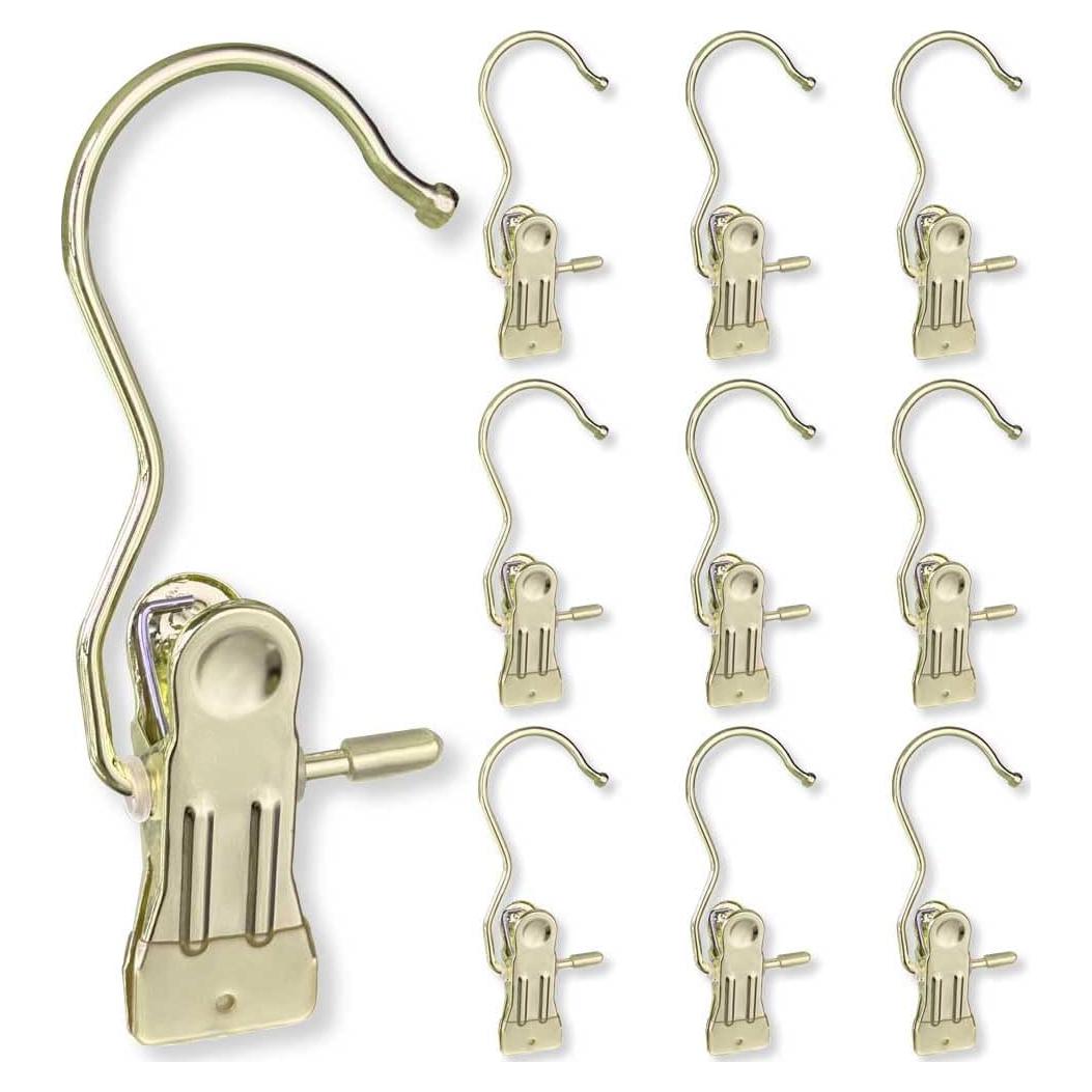 Ganchos de Clips de Acero Inoxidable Dorados - 10 Unidades