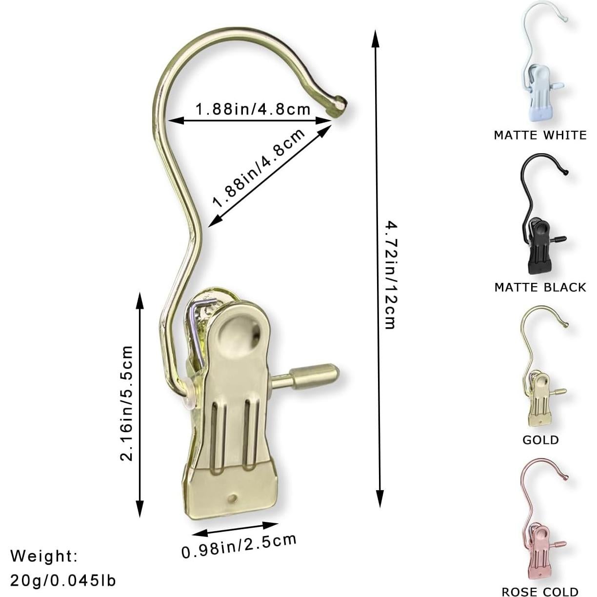 Ganchos de Clips de Acero Inoxidable Dorados - 10 Unidades