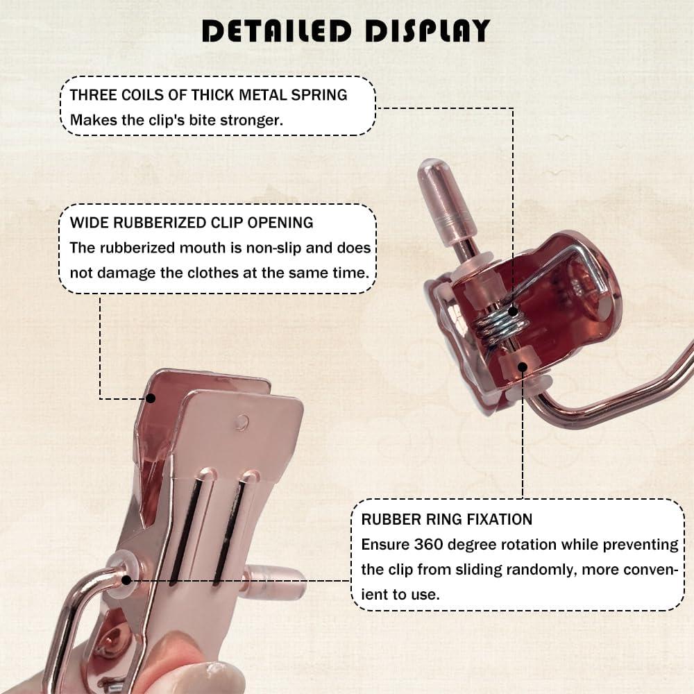 Ganchos de Clips de Acero Inoxidable Dorados - 10 Unidades