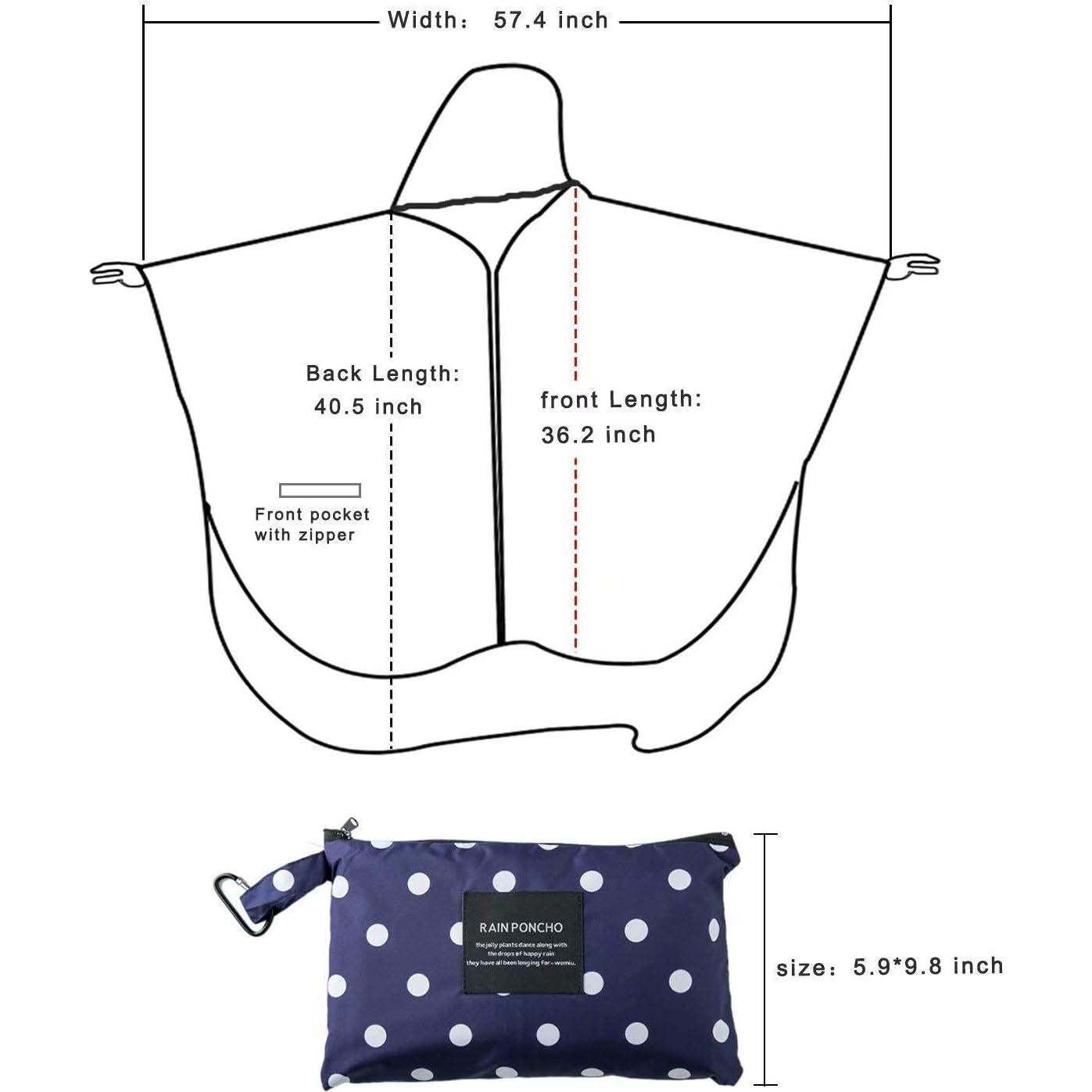 Poncho de Lluvia NUUR para Mujeres Unisex Impermeable S-XXL