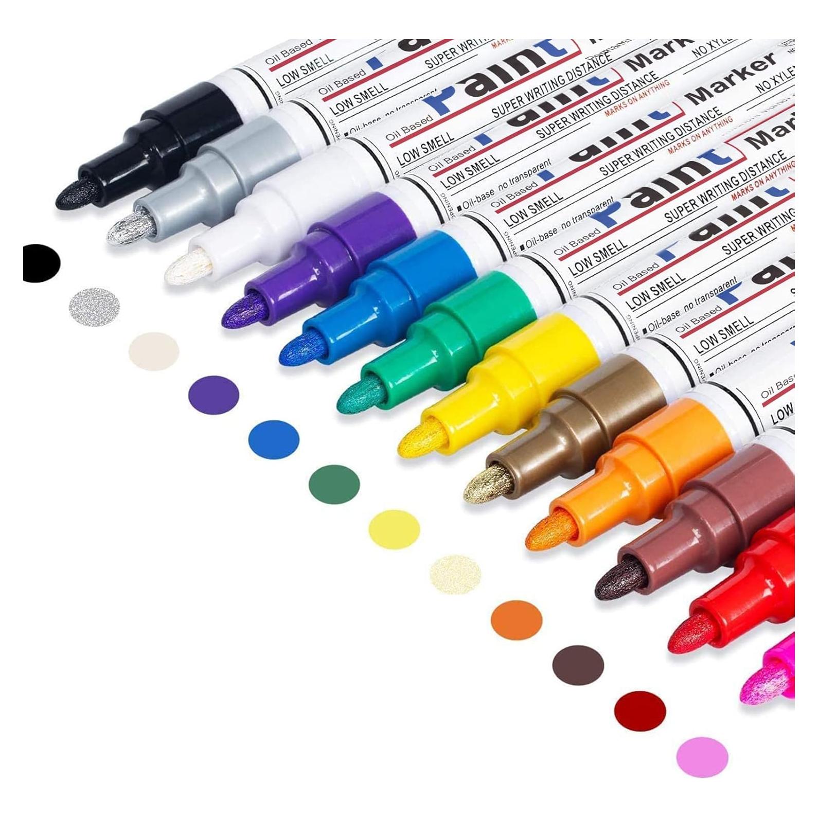 Juego de 12 Marcadores de Pintura Permanente DAPAWIN 2mm-3mm