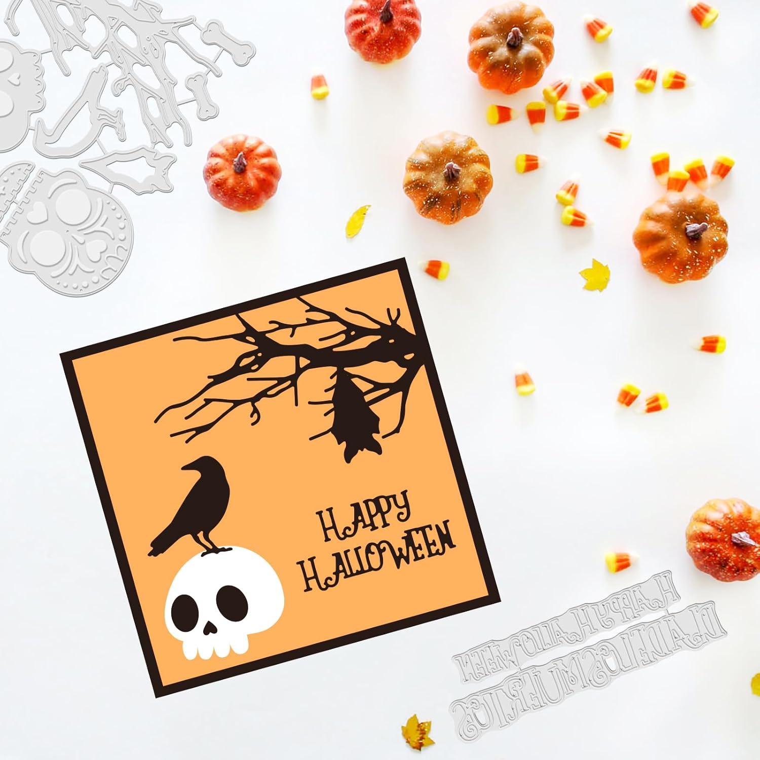 Troqueles de Metal INFUNLY Halloween 3 Pcs Calavera DIY