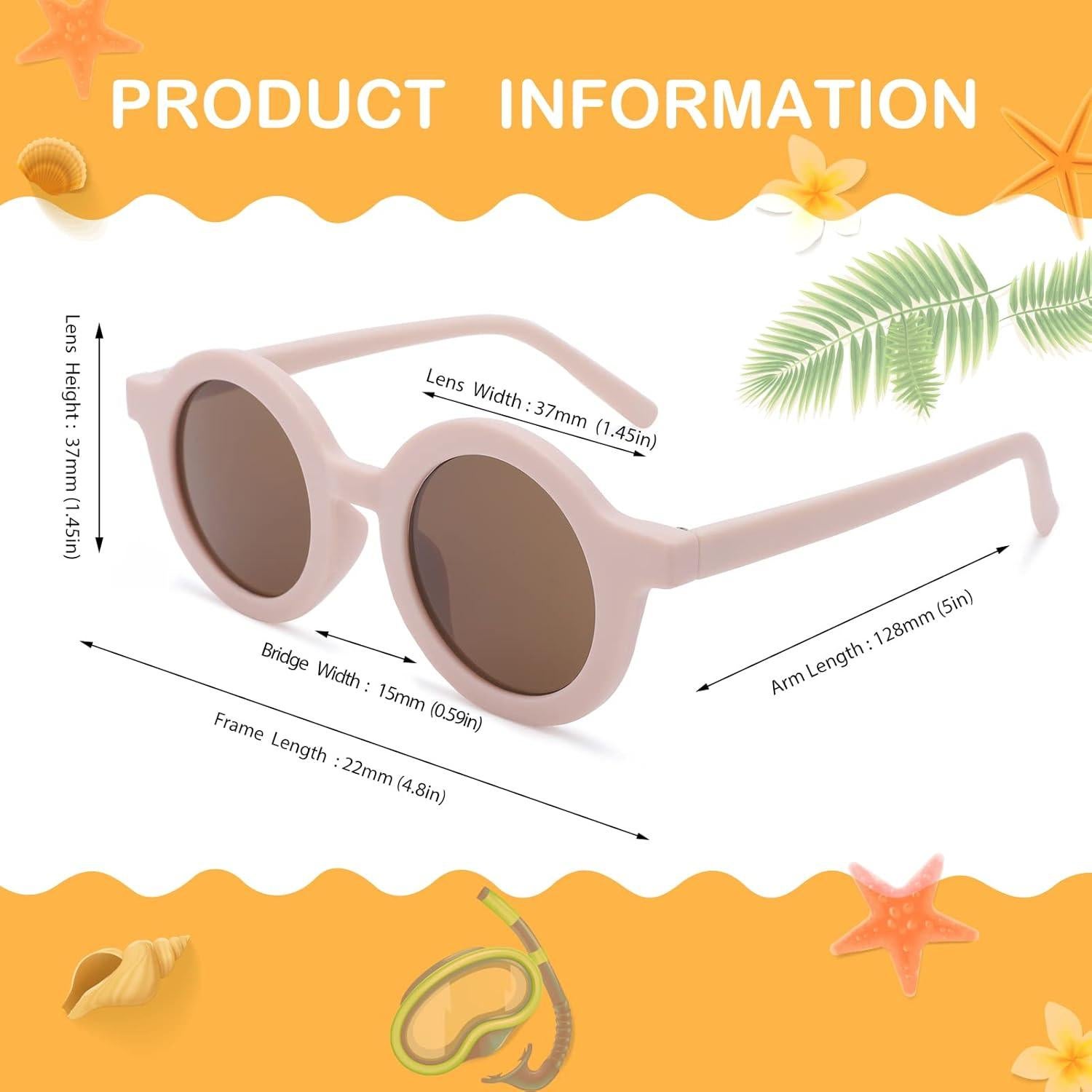 Gafas de Sol Redondas para Niños UV400 - 3 Colores