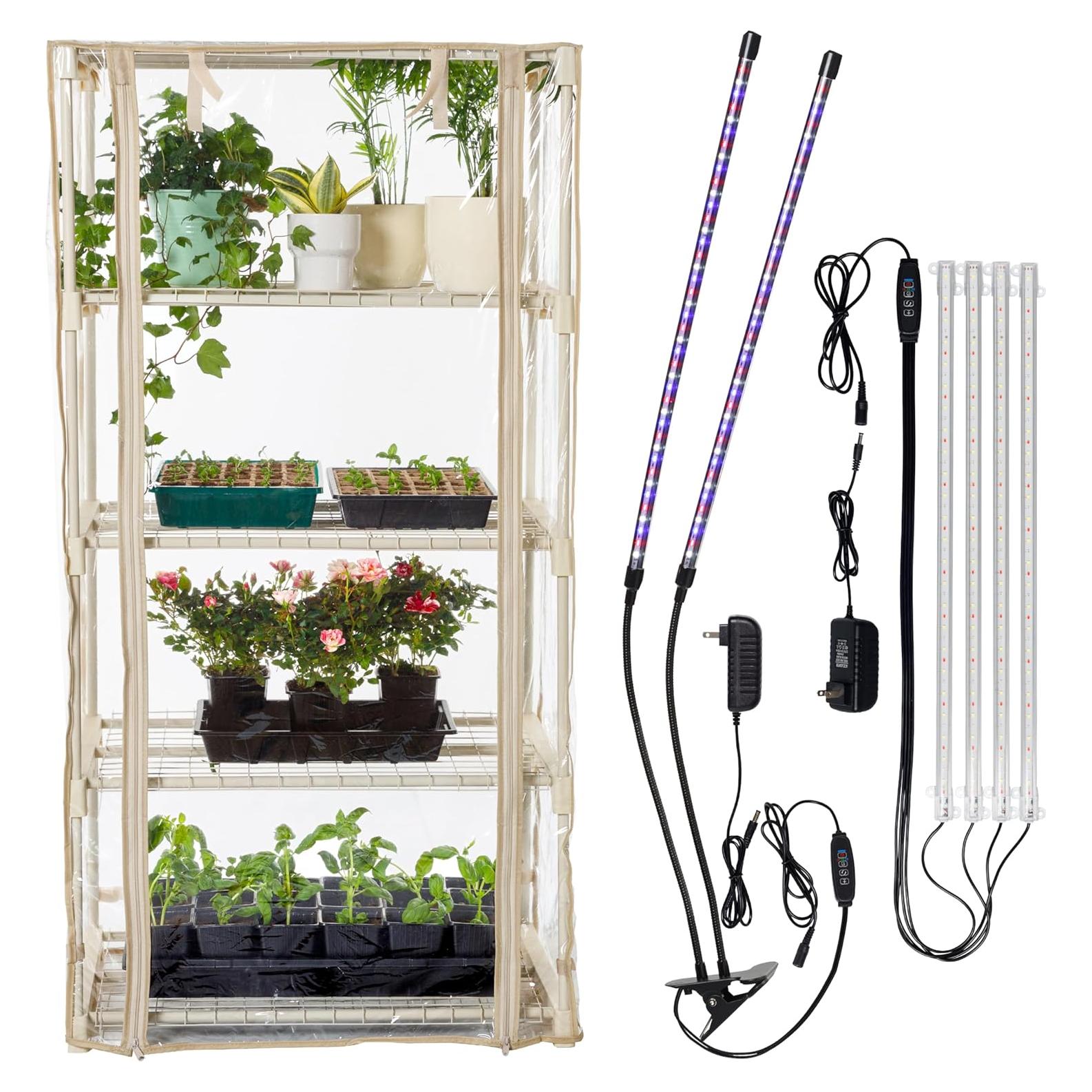 Invernadero Interior Carpathen con Luz LED 15W 4 Niveles 137.2 cm