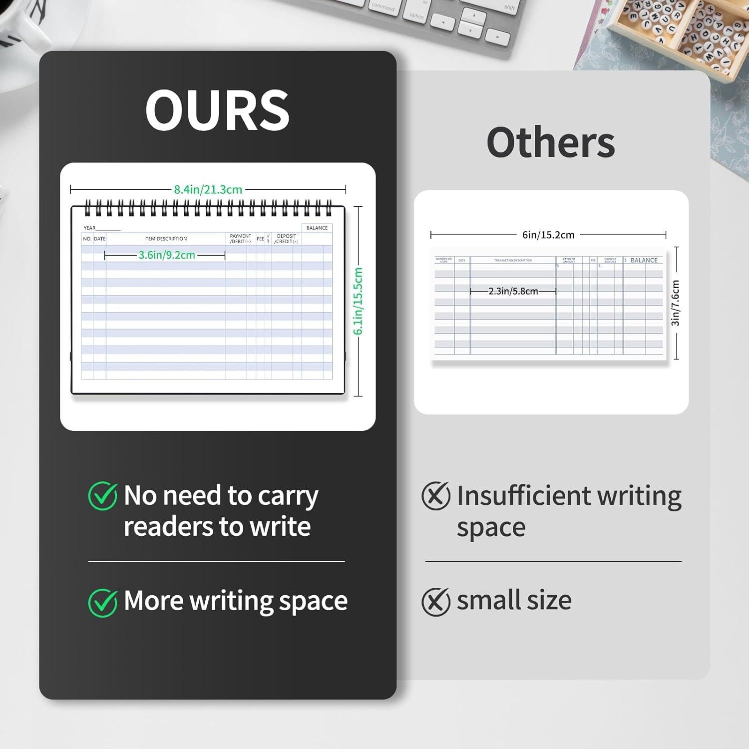 Registro de Cheques Blugool Mediano Negro 106 Páginas