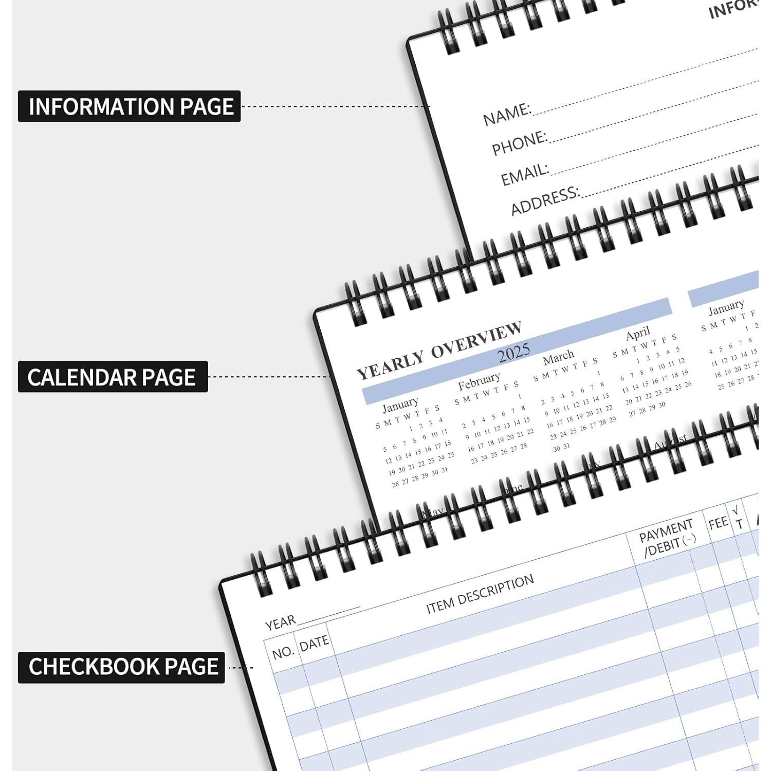Registro de Cheques Blugool Mediano Negro 106 Páginas