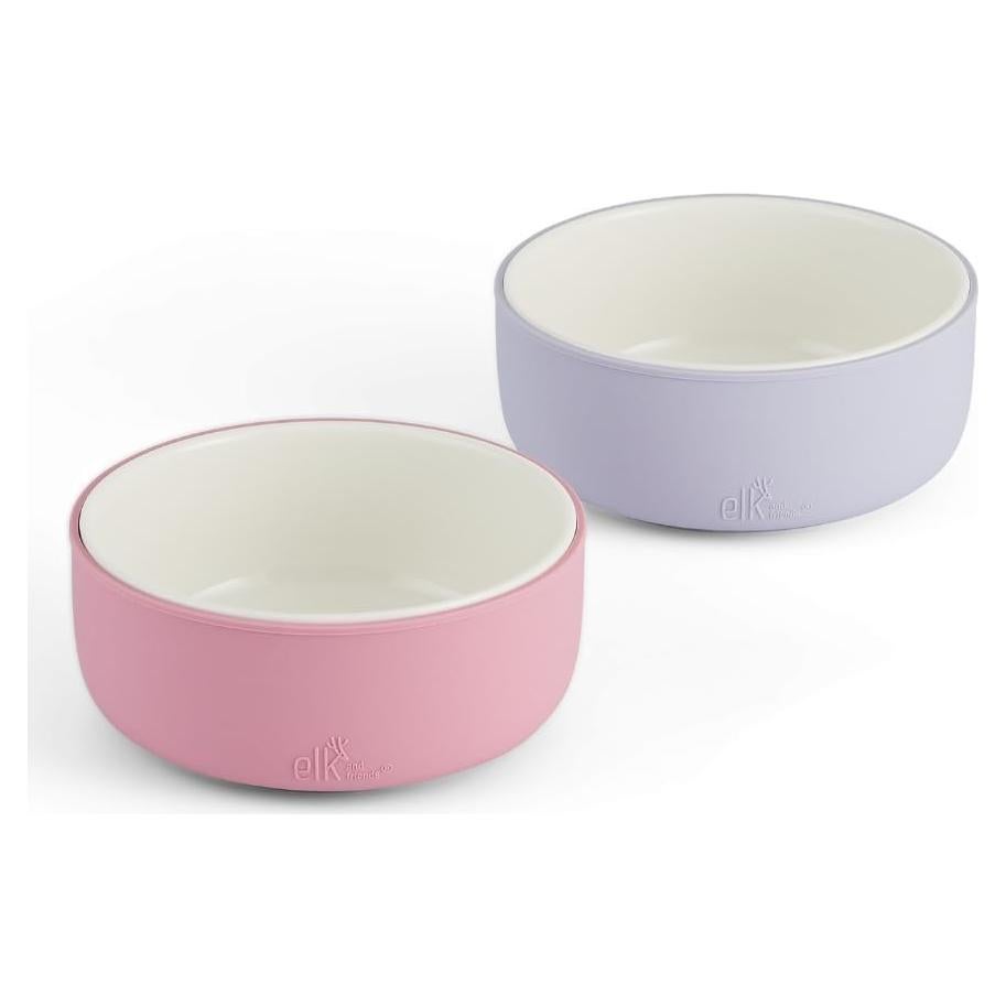Cuencos de Porcelana Elk y Amigos con Manga de Silicona 2 Pzas