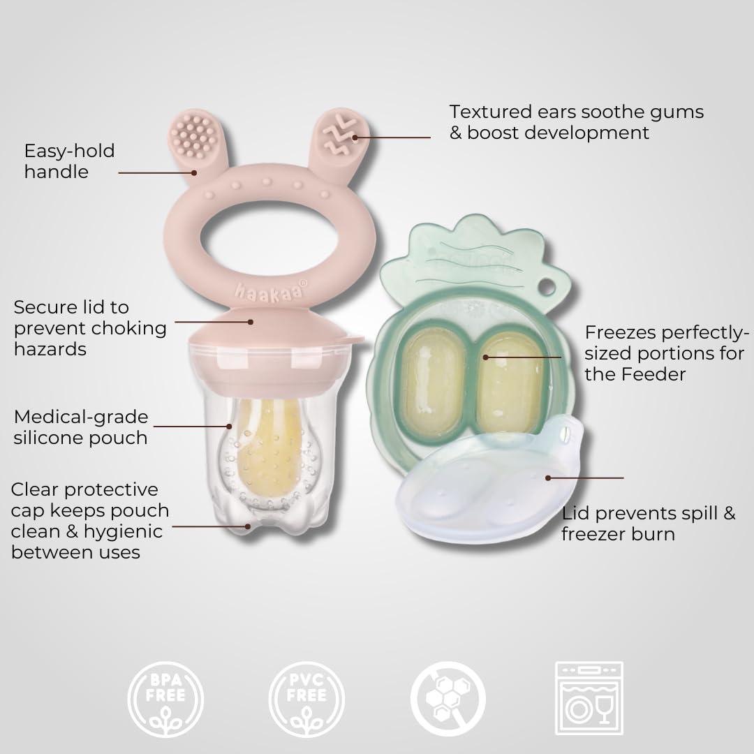 Combo Mini Haakaa Freeze-N-Feed con Alimentador y Bandeja Silicona