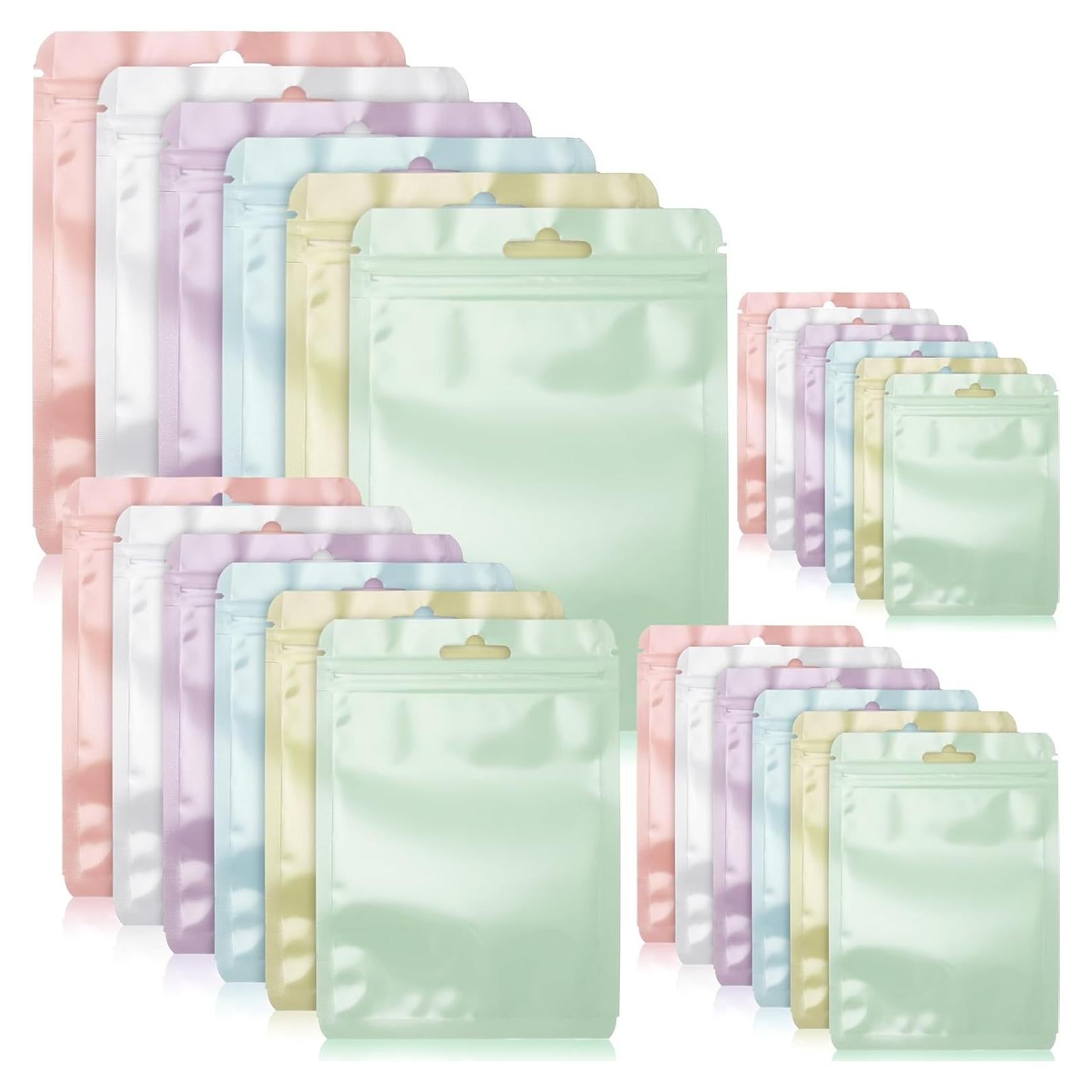 Bolsas Reutilizables Zonon 120 Pcs 3x4 a 6x9 cm Color Pastel