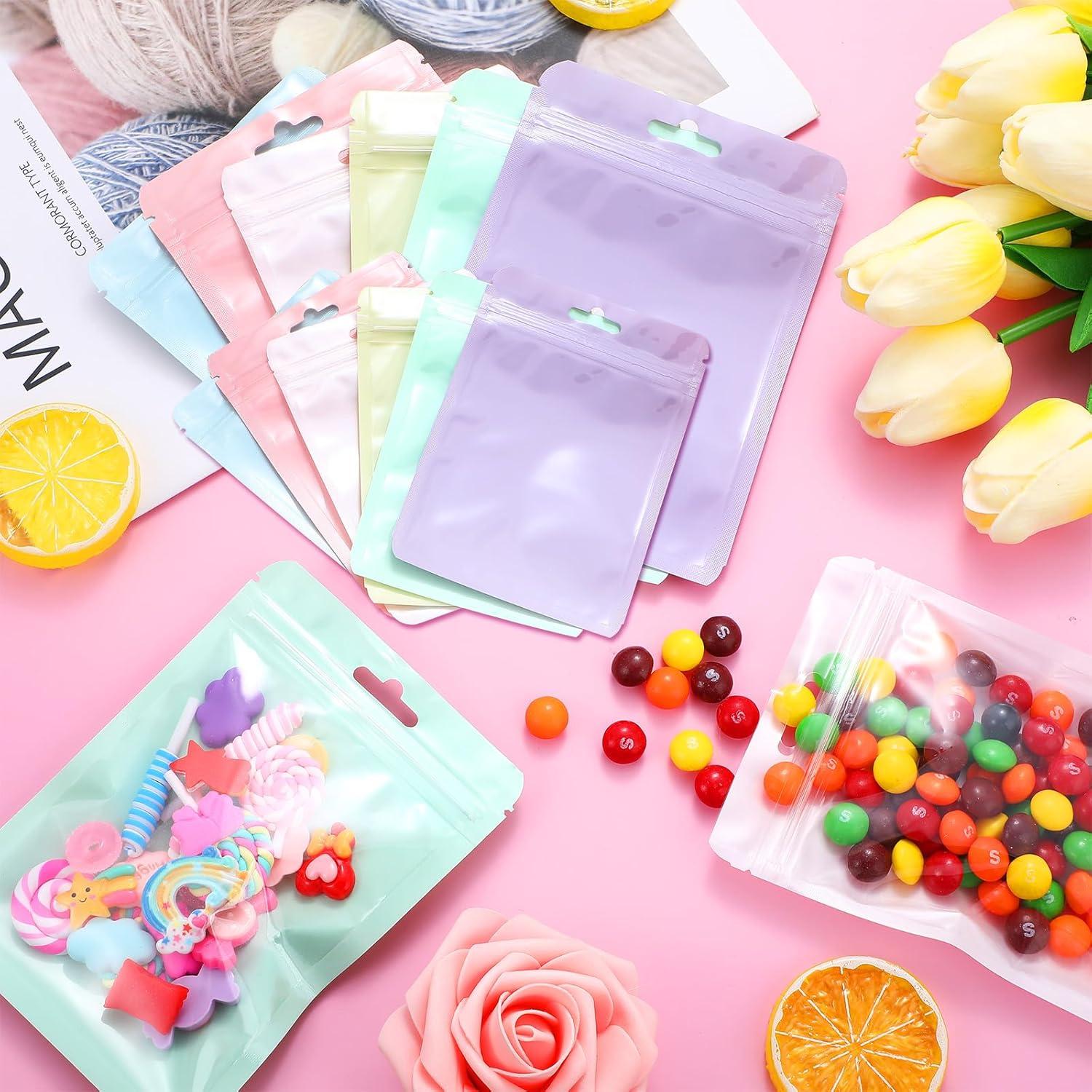 Bolsas Reutilizables Zonon 120 Pcs 3x4 a 6x9 cm Color Pastel